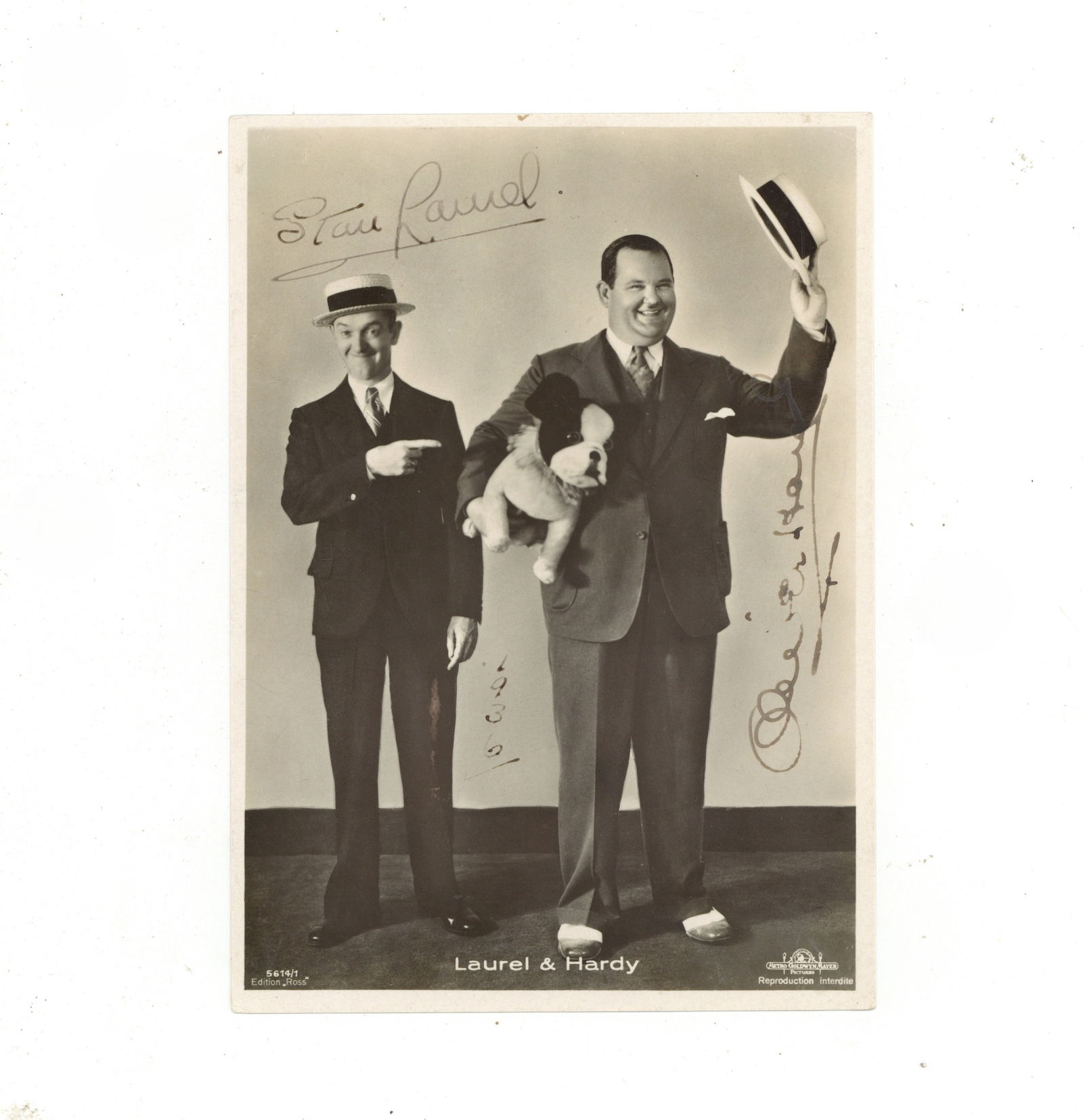 Laurel (Stan) & Oliver Hardy Vintage signed photograph (1 of 1)