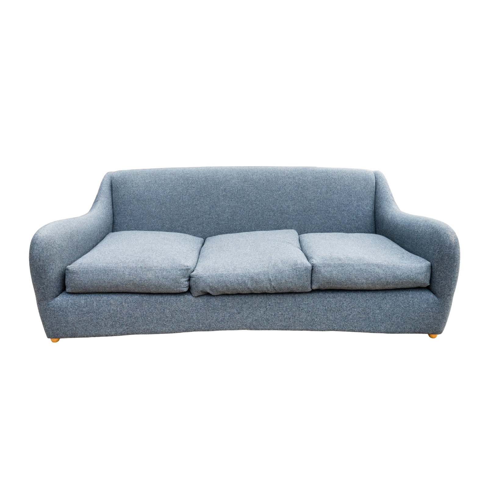 Matthew Hilton (British b.1957) for SCP 'Balzac' sofa: Matthew Hilton (British b.1957) for SCP 'Balzac' sofa Contemporary Grey-blue foliate upholstery, wood 77cm high x 212cm wide x 97cm deep Dimensions:78 cm high x 209 cm wide x 101 cm deepSeat height: