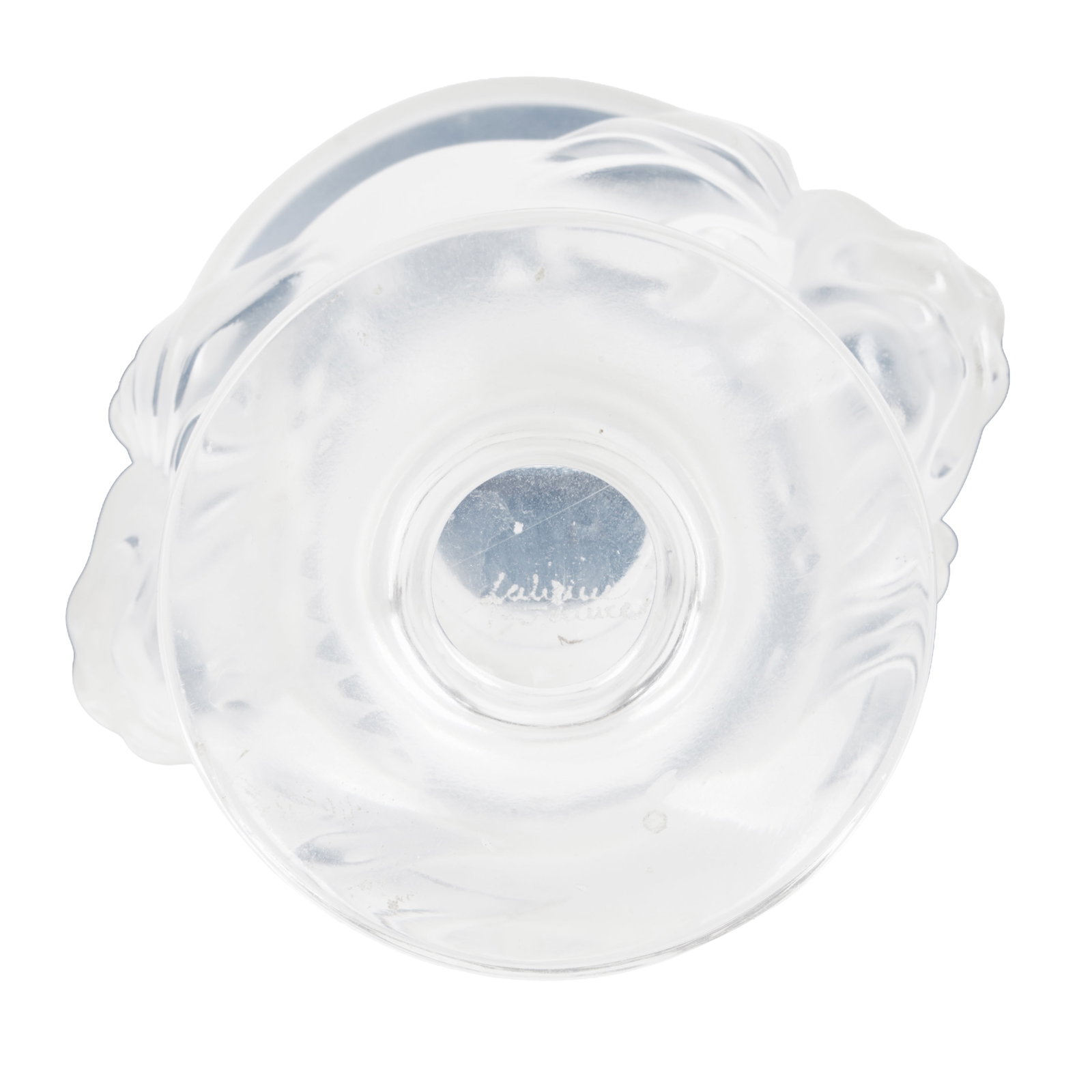 Lalique France Vase with twin lion mask handles - 3