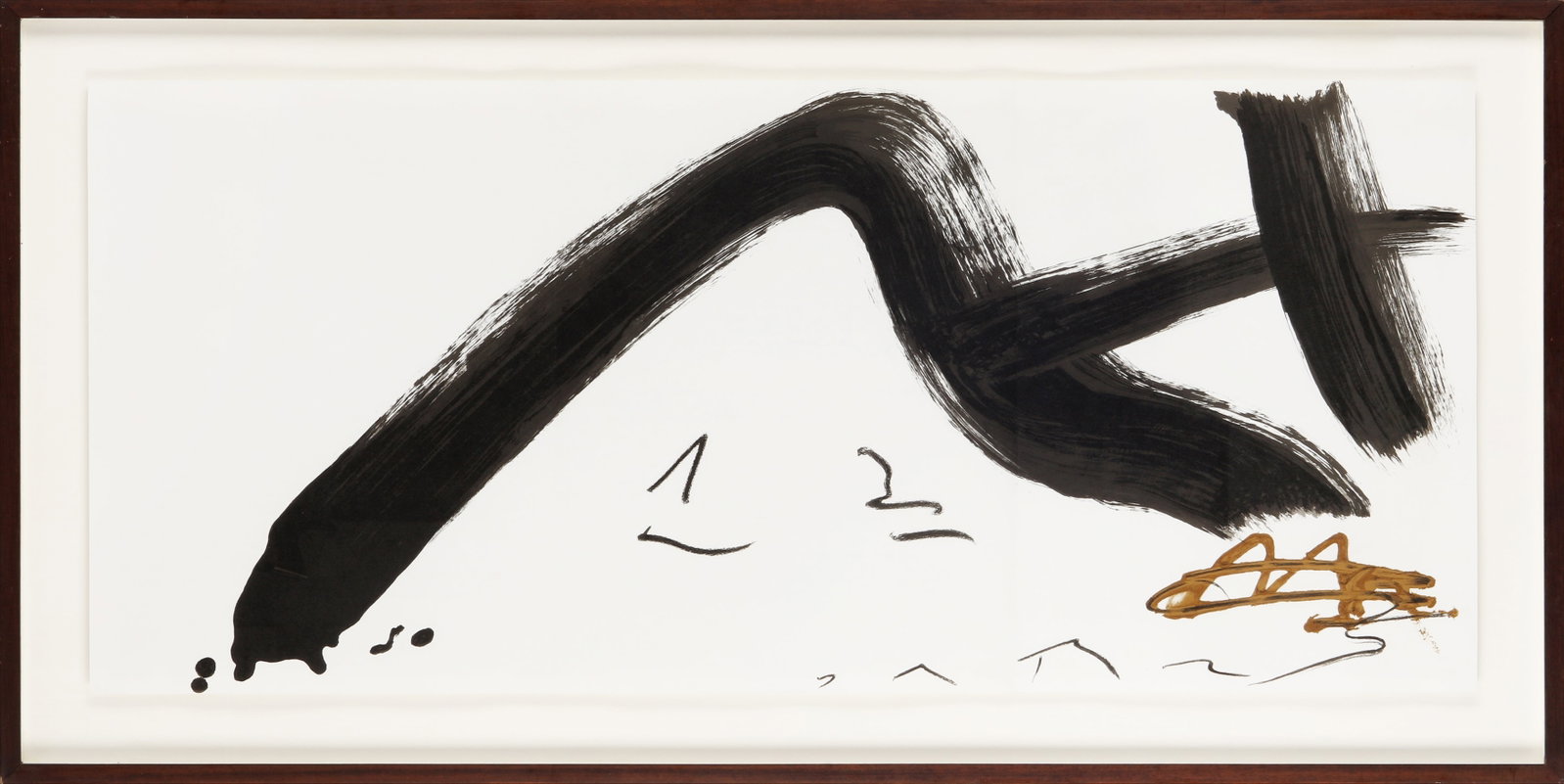 § Antoni Tàpies (Spanish, 1923-2012) Untitled: § Antoni Tàpies (Spanish, 1923-2012) Untitled 1982 lithograph in colours on wove produced for Derrière le miroir, 253, with vertical folds as issued published by Maeght, Paris framed