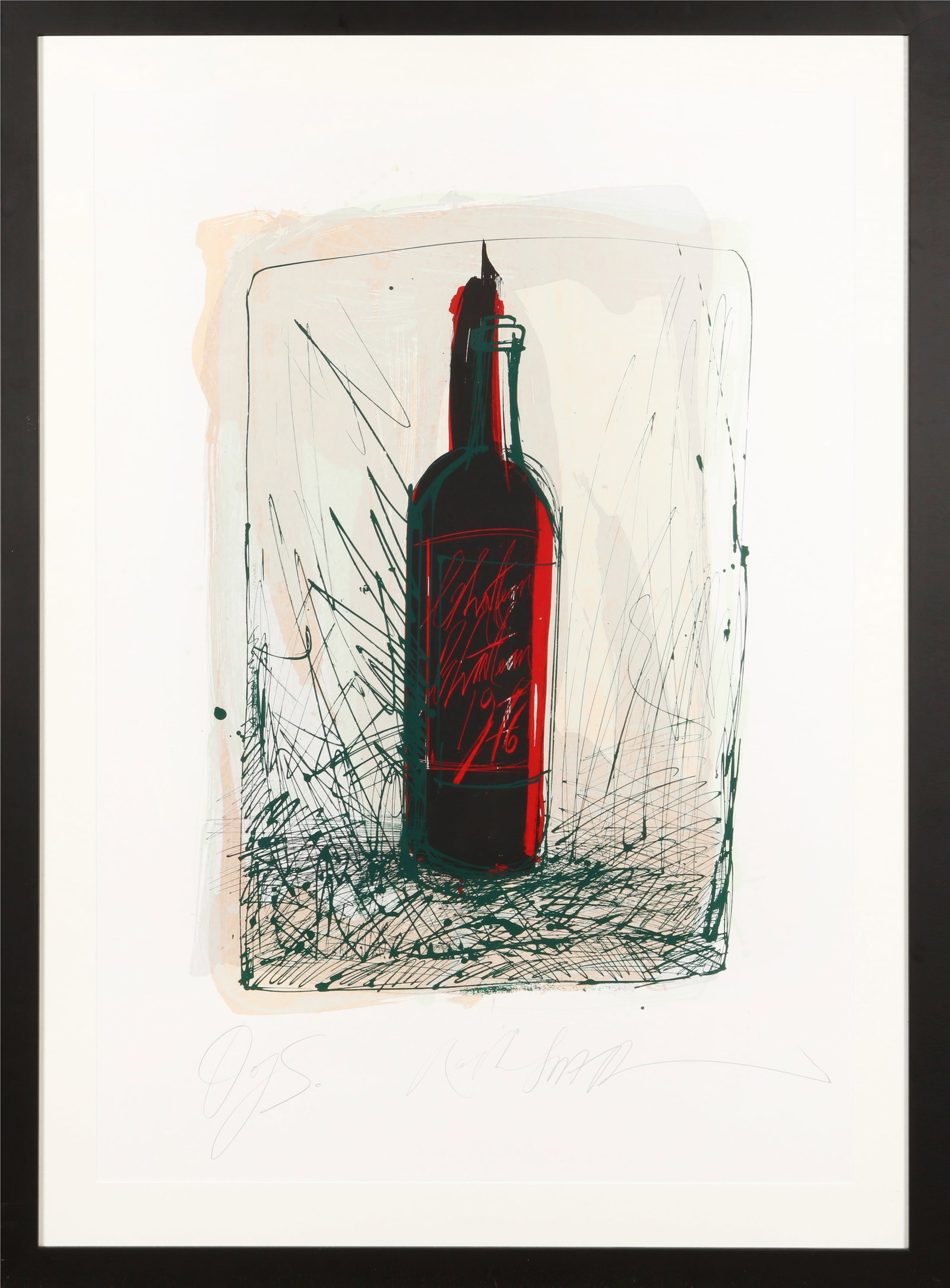 § Ralph Steadman (British, 1936) Chateau Chateau Red 1976: § Ralph Steadman (British, 1936) Chateau Chateau Red 1976 1992 signed and inscribed in pencil a proof aside from the edition of 75 lithograph in colours on wove framed ARR Dimensions:image 107 x