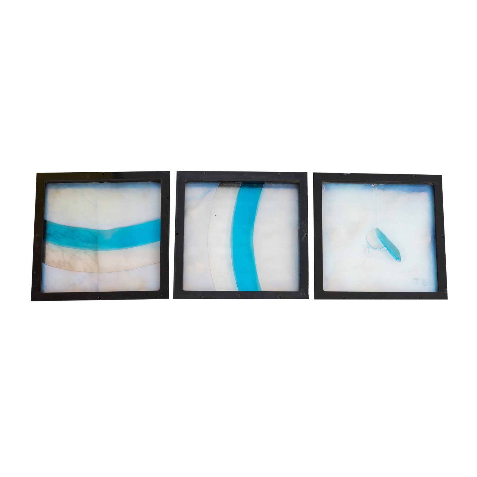 Leucos, Murano, Italy Collection of nine framed glass panels (1 of 3)