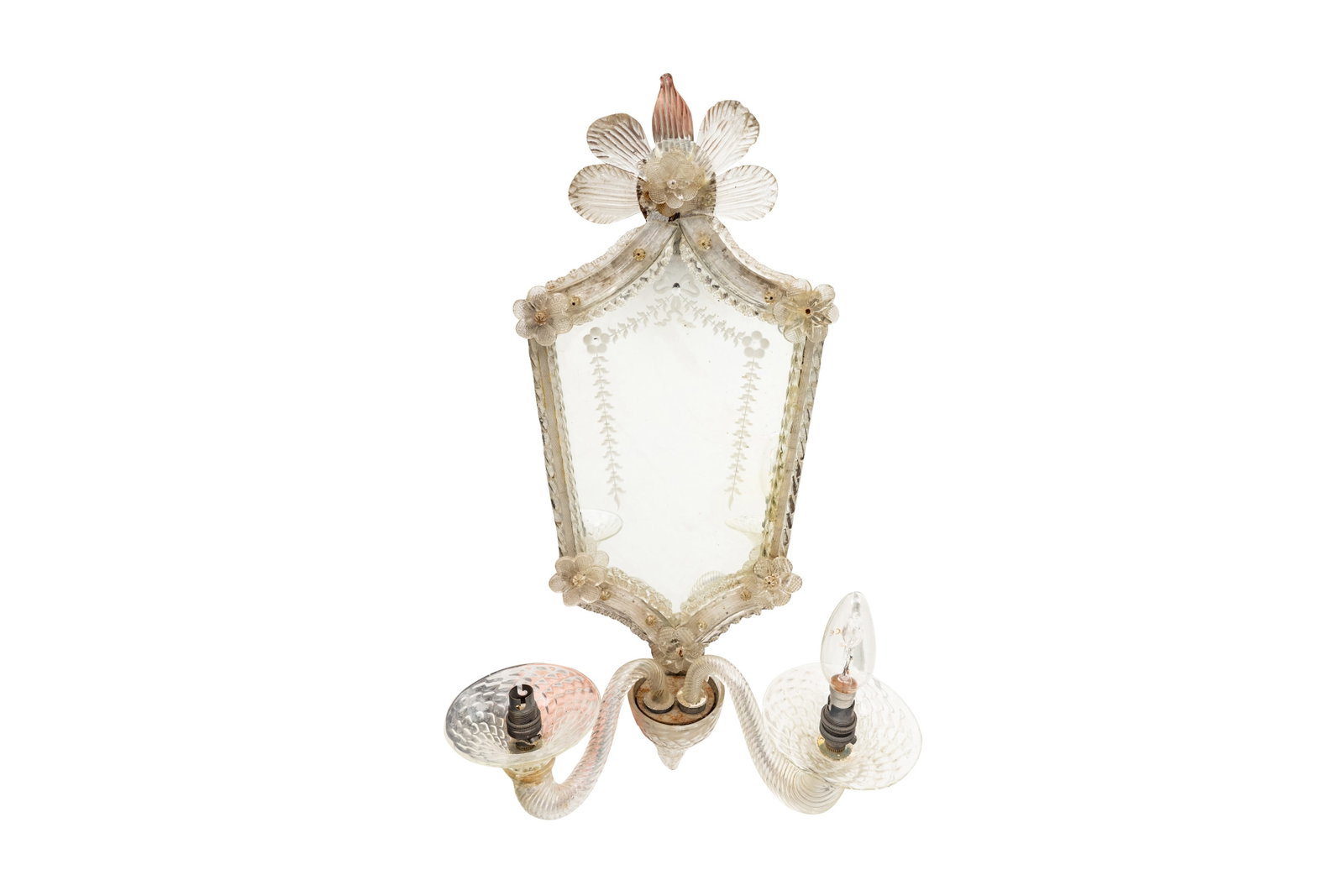 Mid-Century, Italy Pair of mirrored wall sconces - 3