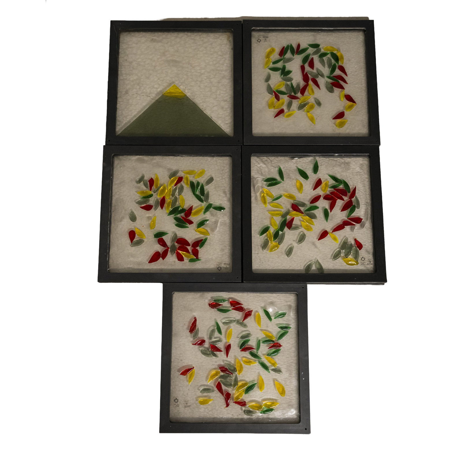 Leucos, Murano, Italy Collection of five framed glass panels - 2