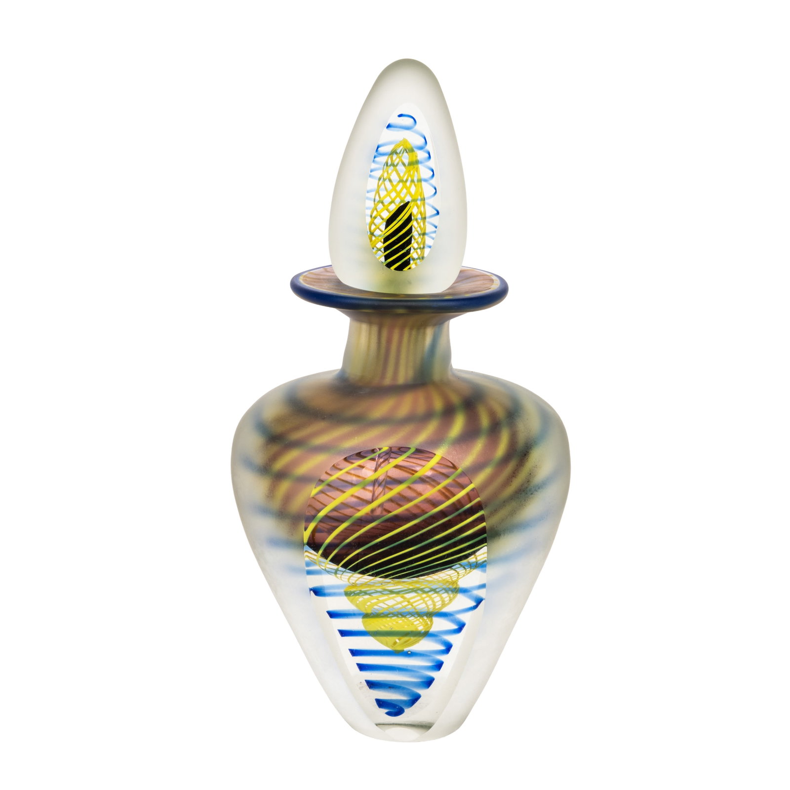 In the Manner of James Clarke (British, b.1935) Decorative Scent Bottle: In the Manner of James Clarke (British, b.1935) Decorative Scent Bottle Late 20th Century Glass Unmarked 32cm high