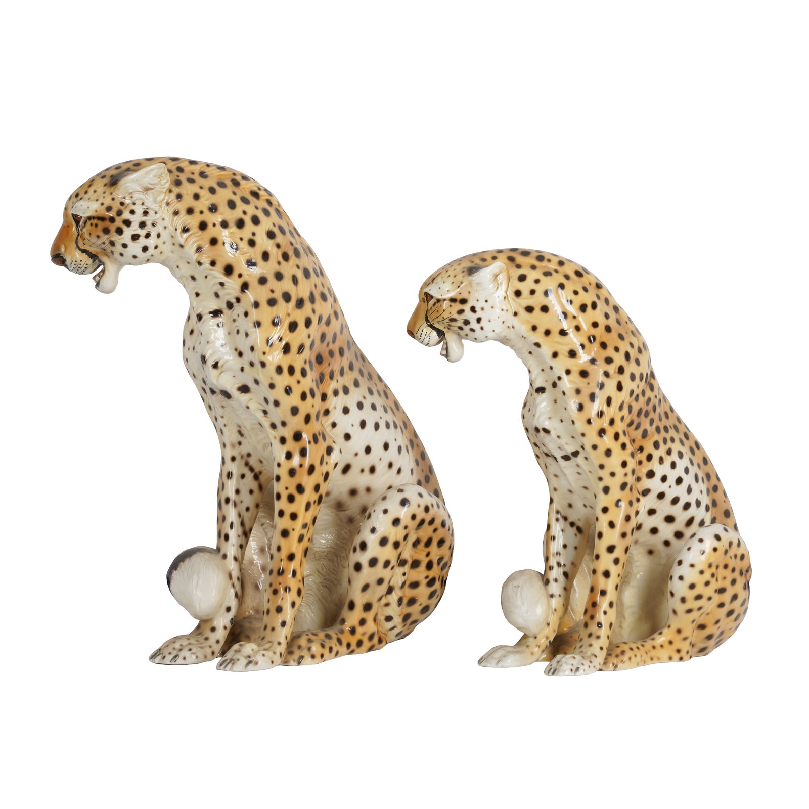 Giovanni Ronzan (Italian 1906-1974) Pair of Hollywood Regency style models of a Cheetah, model no. 1 - 2