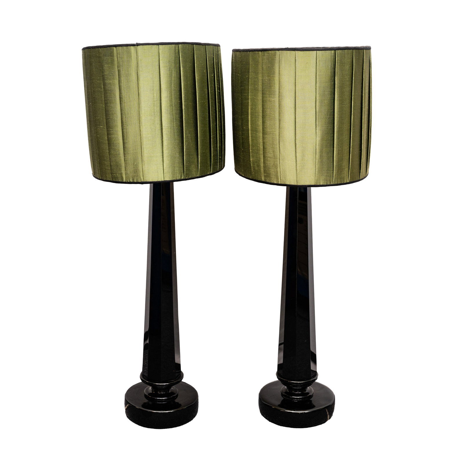 Archimede Seguso (Italian 1909-1999) Pair of black glass table lamps - 2