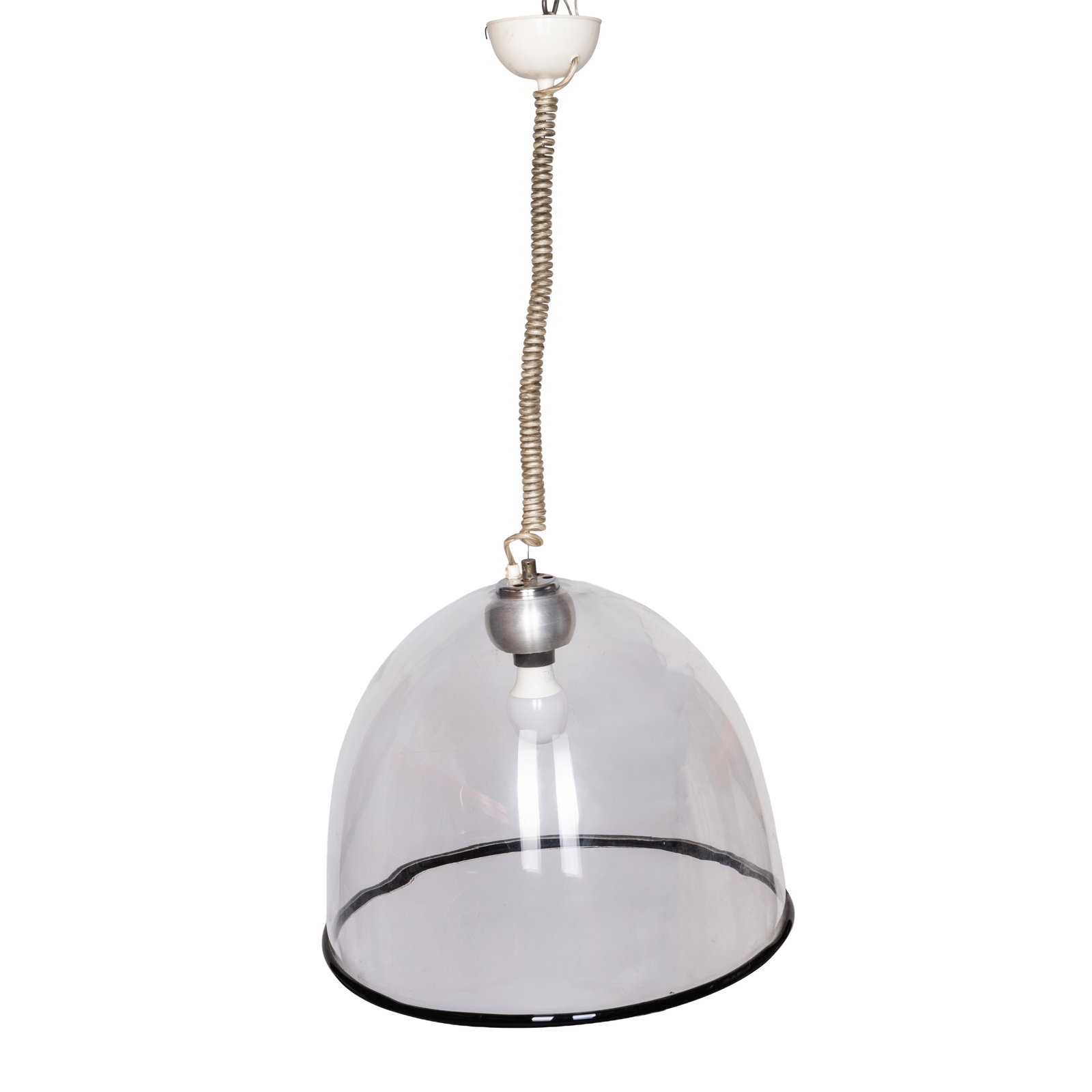 Roberto Pamio & Renato Toso (Italian, 20th Century) for Leucos Dome pendant: Roberto Pamio & Renato Toso (Italian, 20th Century) for Leucos Dome pendant Circa 1950s Murano clear and black glass Moulded 'Leucos' mark to ceiling mount 80cm long Provenance: From a pri