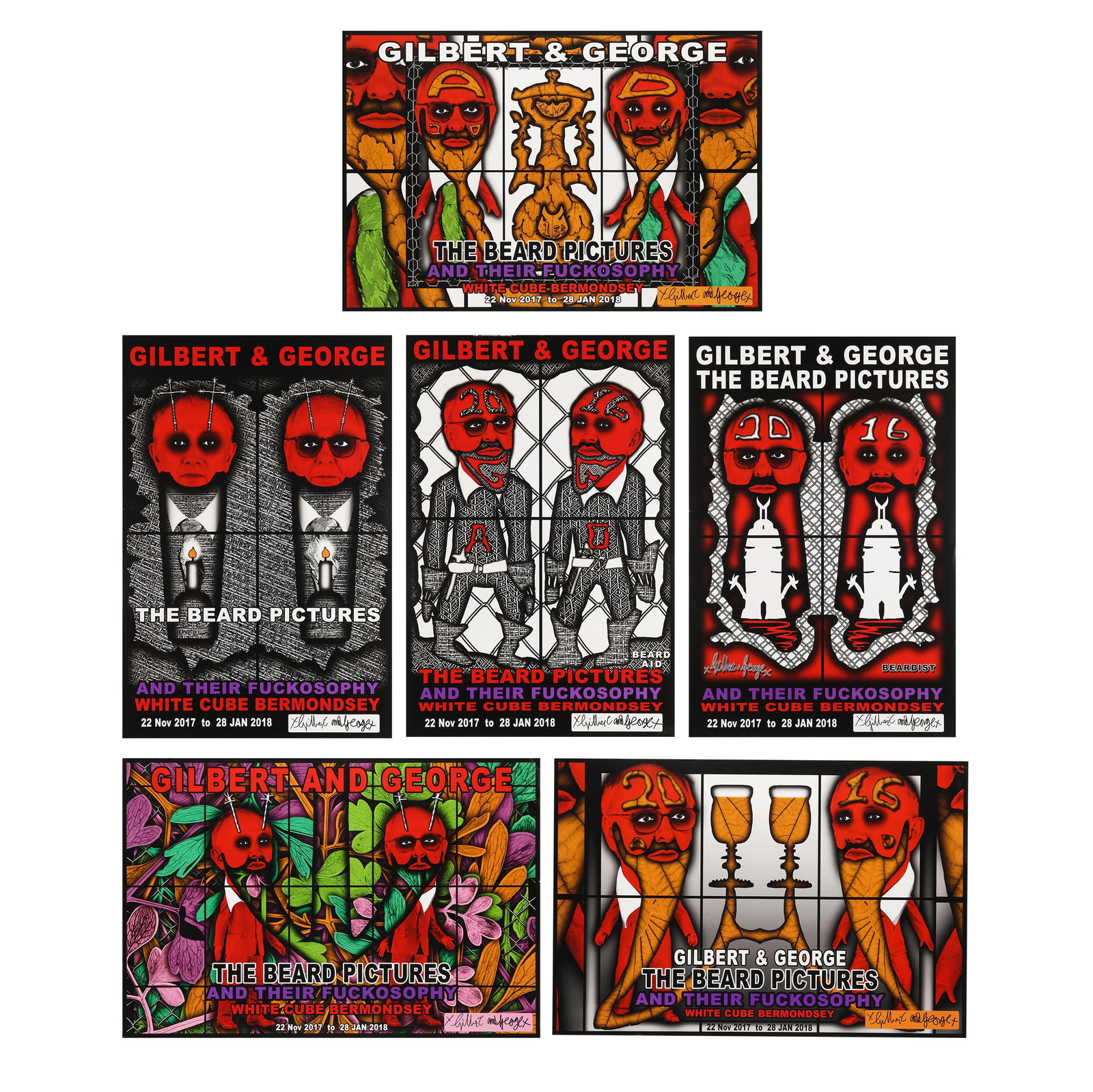 § Gilbert & George (British b.1943 & b.1942) The Beard Pictures (1 of 7)