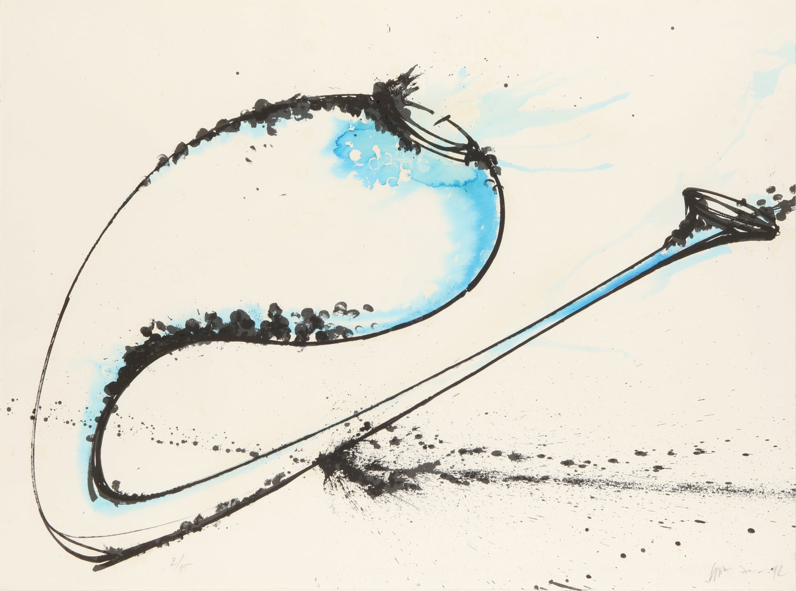 § Gilberto Zorio (Italian, b.1944) Blue Bubble: § Gilberto Zorio (Italian, b.1944) Blue Bubble 1992 signed, dated and numbered 2/15 in pencil lithograph in colours on wove framed ARR Dimensions:sheet 75 x 55cm Provenance: Dulwich College,