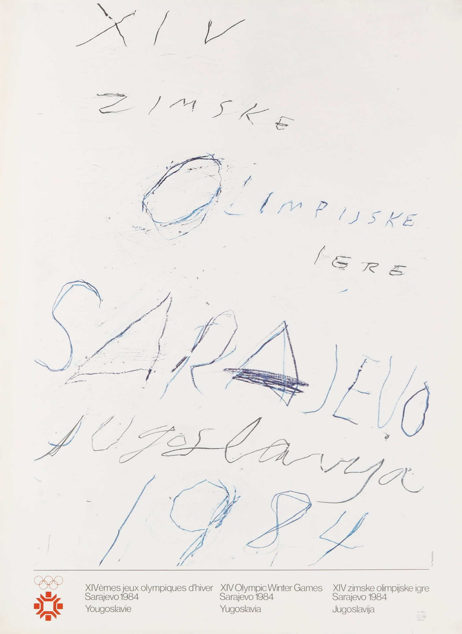 Cy Twombly (American, 1928-2011) and Kyo Baik Hwang (Korean, b.1932) Two Posters for XIV Olympic Win - 2