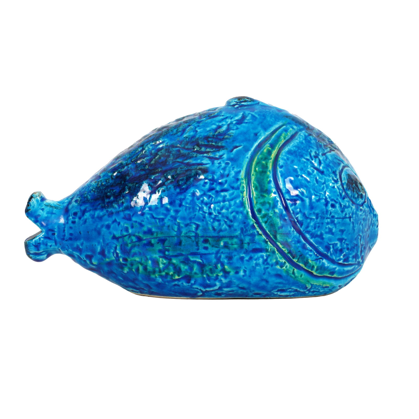 Aldo Londi (Italian 1911-2003) for Bitossi Sculpture of a fish in Rimini Blue - 3