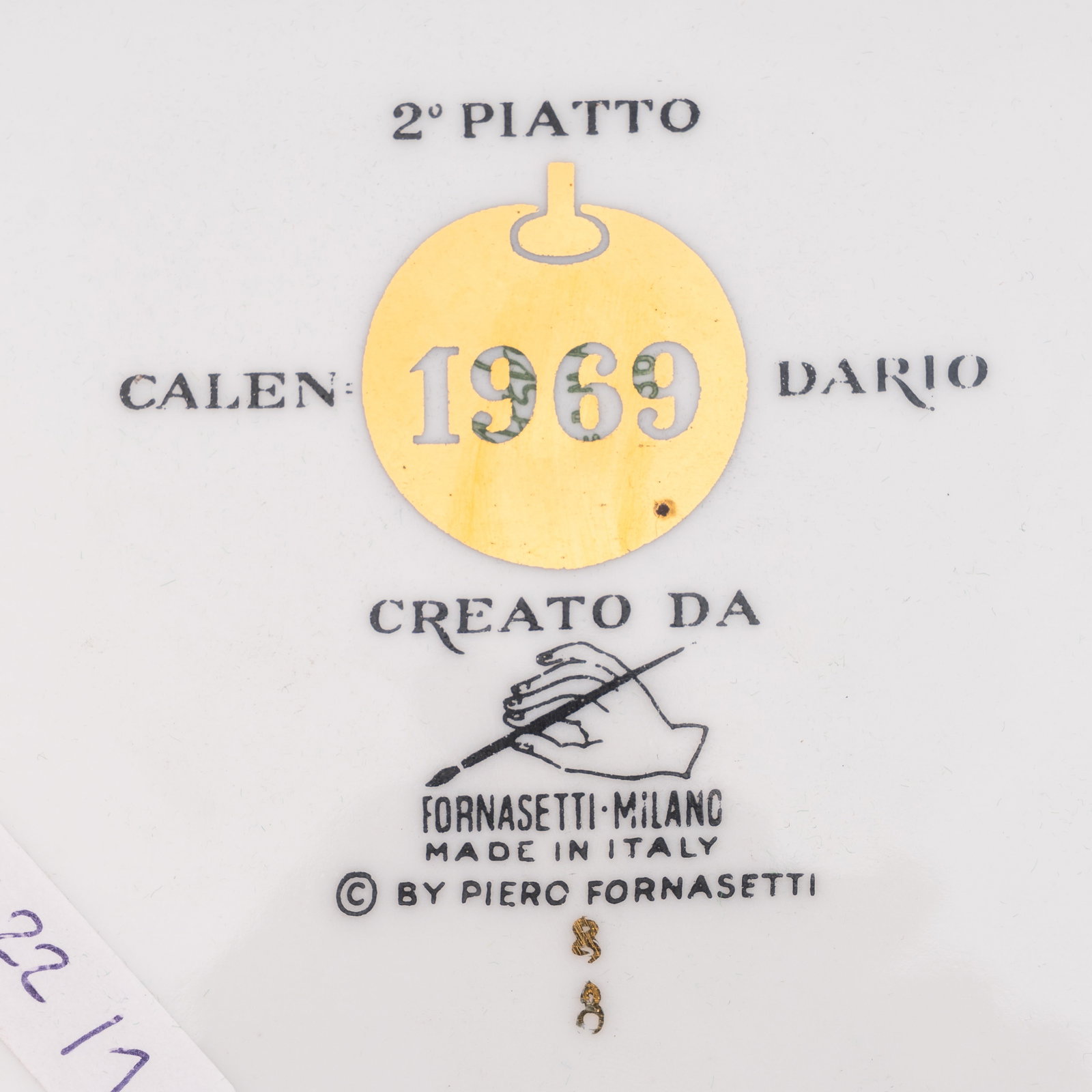 Piero Fornasetti (Italian 1913-1988) 'Calendario' 1969 Plate - 2