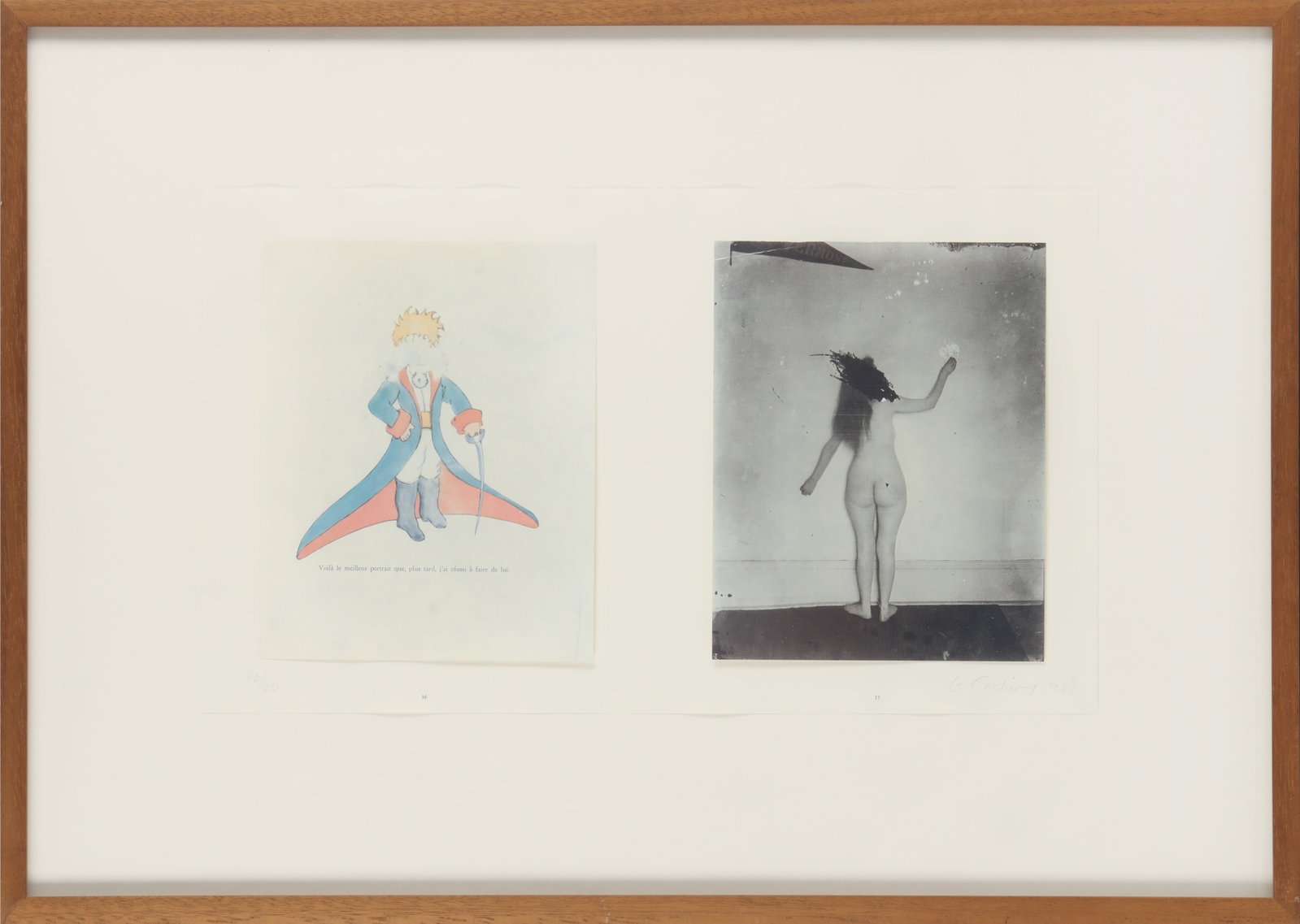 Geneviève Cadieux (Canadian, b.1955) La Blessure: Geneviève Cadieux (Canadian, b.1955) La Blessure 1988 signed, dated and numbered 40/60 in pencil mixed media print framed Dimensions:image 27.5 x 47cm