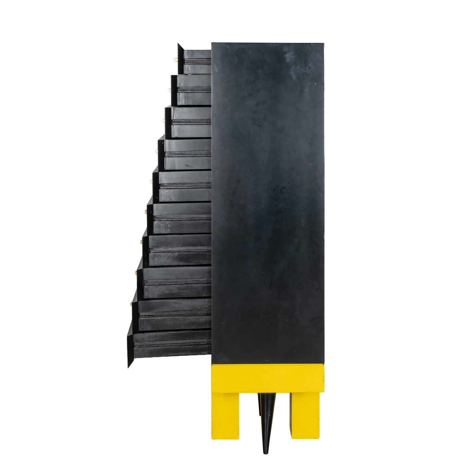 Post-Modern, Italy Chest of Drawers: Post-Modern, Italy Chest of Drawers Circa 1980s Coated wood, metal Unmarked 99cm high x 40cm deep x 30cm wide
