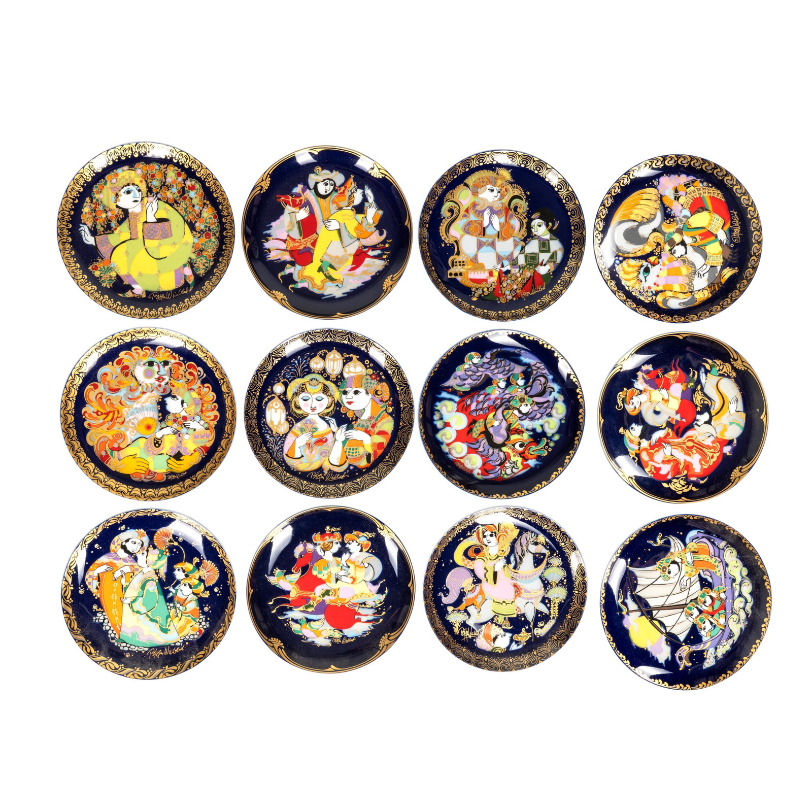Bjørn Wiinblad (Danish 1918-2008) for Rosenthal Collection of Wall Plates: Bjørn Wiinblad (Danish 1918-2008) for Rosenthal Collection of Wall Plates Late 20th Century Porcelain Printed factory marks to reverse 16.5cm diameter