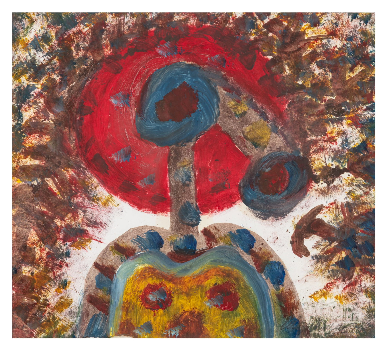 § Alan Davie C.B.E. R.A. (British, 1920-2014) Untitled: § Alan Davie C.B.E. R.A. (British, 1920-2014) Untitled signed and dated 'Alan Davie 2013' (lower right) oil on paper Dimensions:19 x 21 cm. (7 1/2 x 8 1/4 in.) Provenance: With Gimpel Fils,
