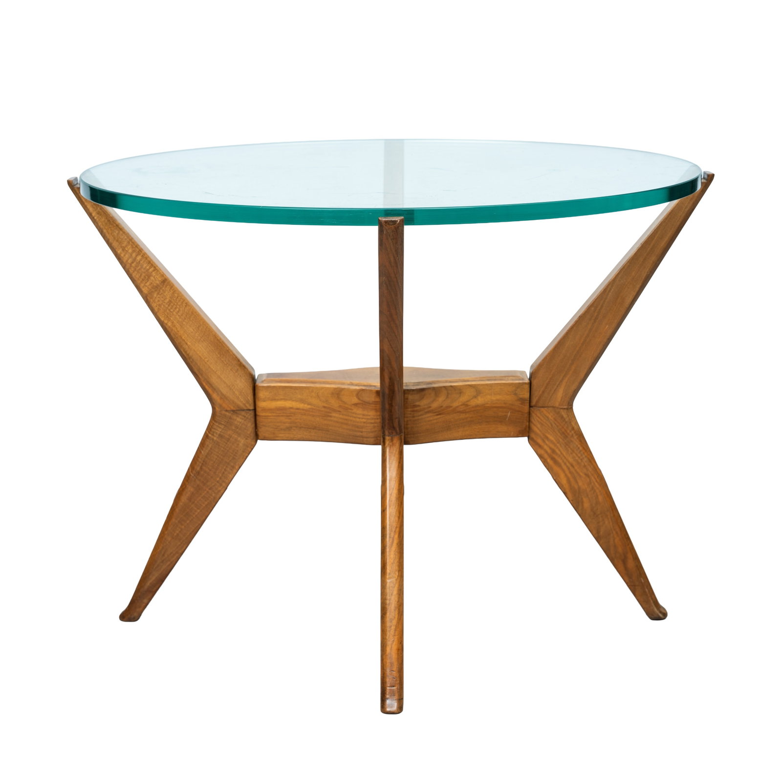 Carlo de Carli (Italian 1910 to 1999) Oval Coffee Table: Carlo de Carli (Italian 1910 to 1999) Oval Coffee Table 1960s Italian walnut, glass 63cm high x 82cm wide x 58cm deep Provenance: From a private Italian collection