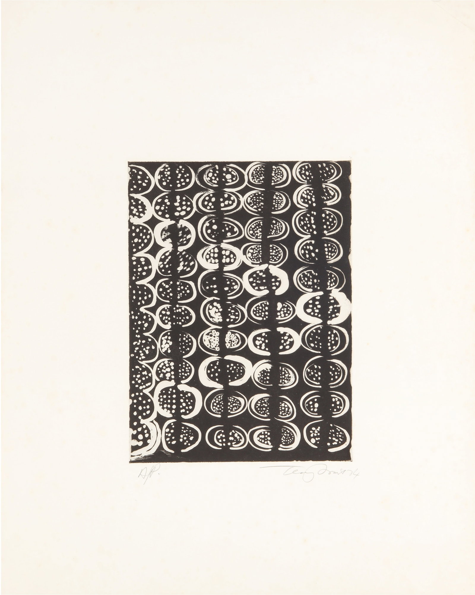 § Sir Terry Frost R.A. (British, 1915-2003) Quietly In The Morning: § Sir Terry Frost R.A. (British, 1915-2003) Quietly In The Morning 1971 signed, dated and inscribed AP in pencil etching with aquatint on wove unframed ARR Dimensions:sheet 65.8 x 52.3cm