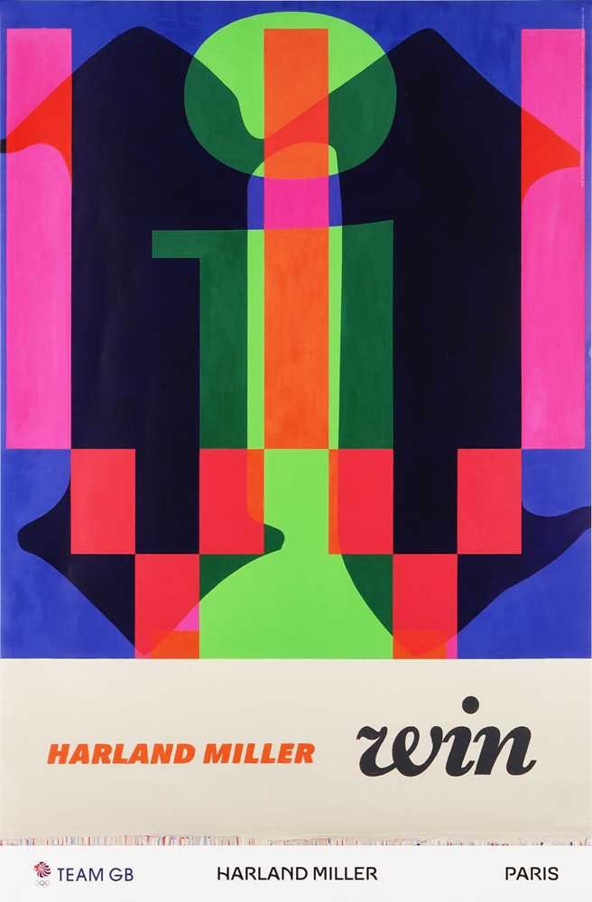 § Harland Miller (British, b.1964) Win: § Harland Miller (British, b.1964) Win 2022 offset lithographic poster produced for the Paris Olympics produced in collaboration with White Cube by King and McGaw unframed ARR Dimensions:sheet