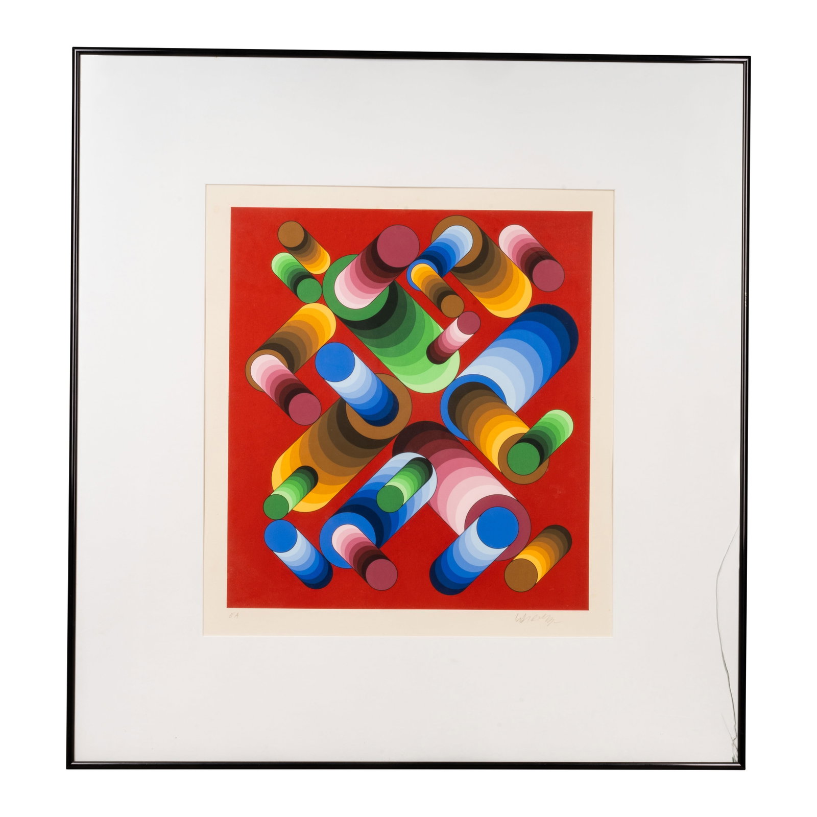 § Victor Vasarely (Hungarian/French, 1906-1997) Oslop 3: § Victor Vasarely (Hungarian/French, 1906-1997) Oslop 3 1989 signed and inscribed E.A. in pencil an eprueve d'artiste aside from the edition of 99 screenprint in colours on wove framed/unglazed