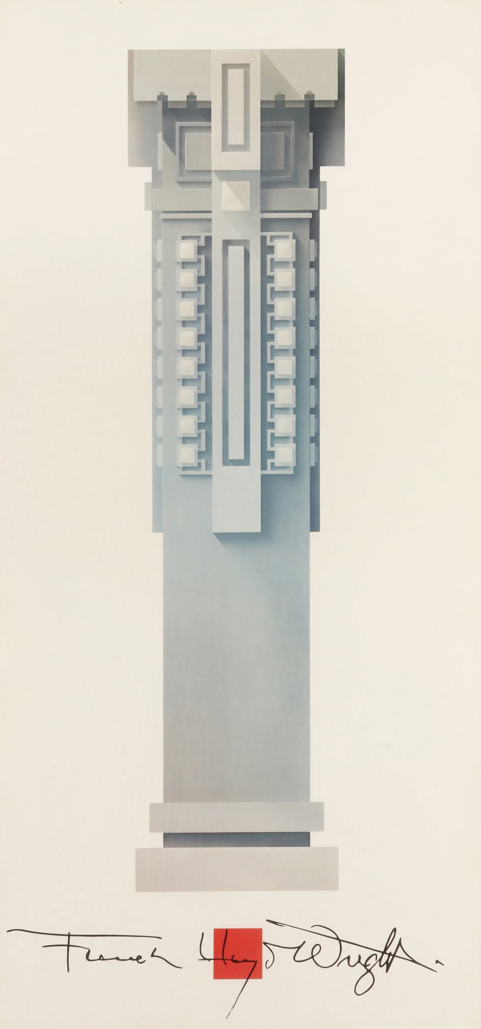 After Frank Lloyd Wright (American, 1867-1959) Unity Temple (poster) (1 of 2)