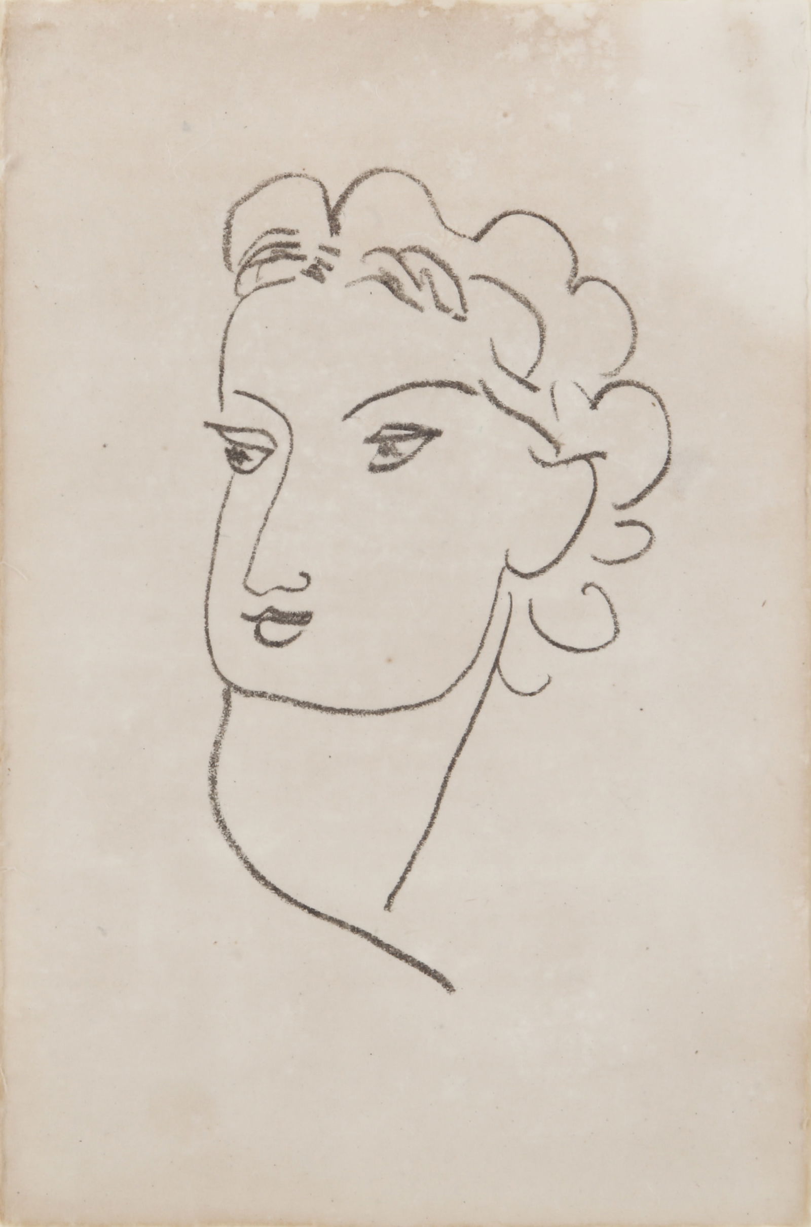 Henri Matisse (French, 1869-1954) Repli: Tête de femme: 1947 lithograph on wove from the unsigned and unnumbered edition of 370 from the Repli album printed by Mourlot Frères, Paris, published by Éditions du Bélier, Paris framed ARRDimensions: sheet 25