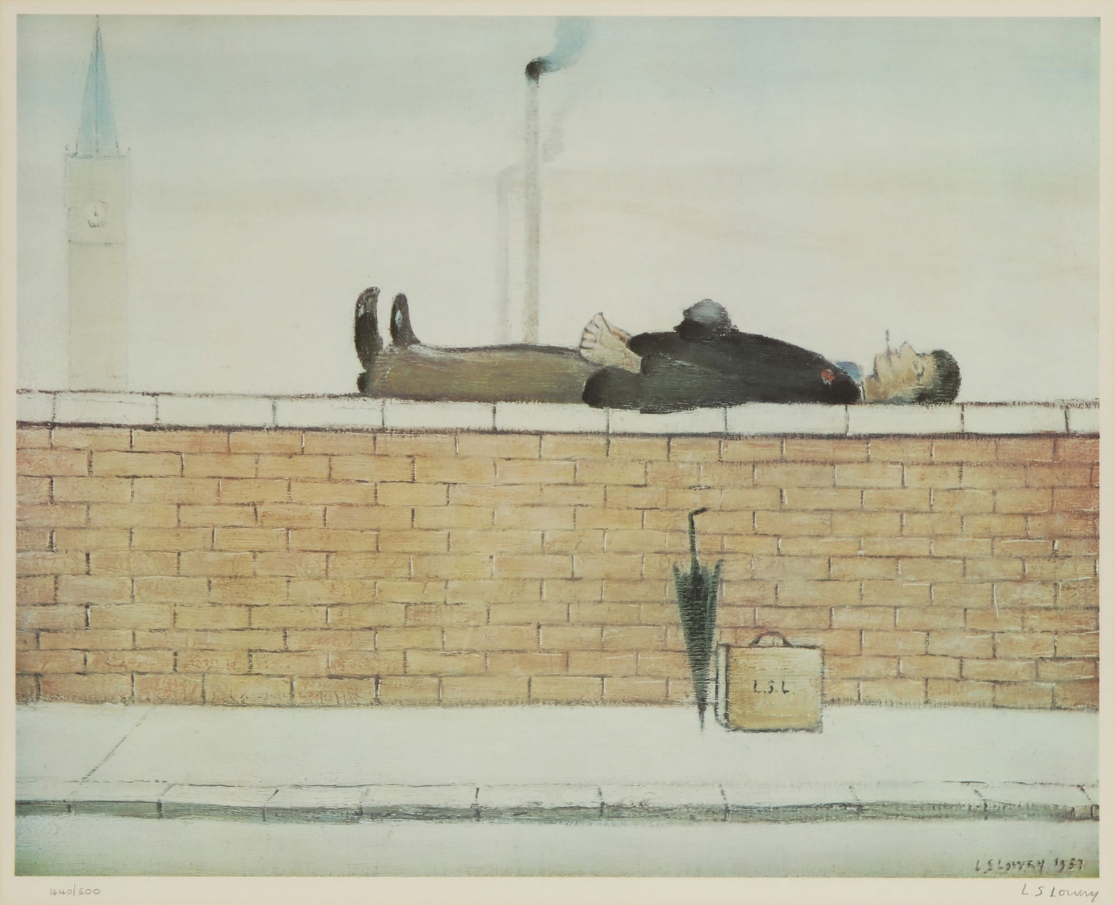 Laurence Stephen Lowry R.A. (British, 1887-1976) Man Lying on a Wall (1 of 1)