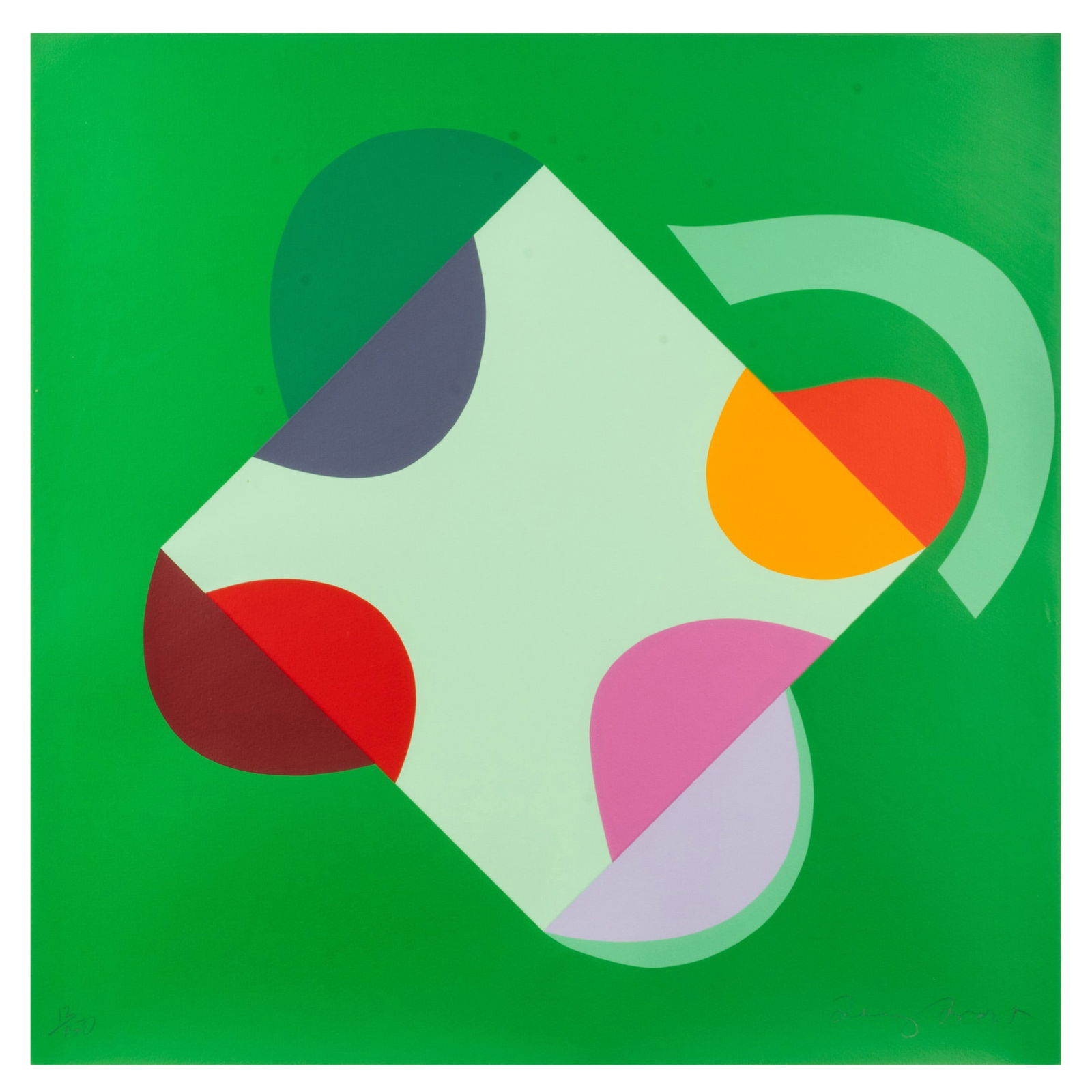 Sir Terry Frost R.A. (British, 1915-2003) Development of a Square Within a Square (Green) [Kemp 202] (1 of 1)