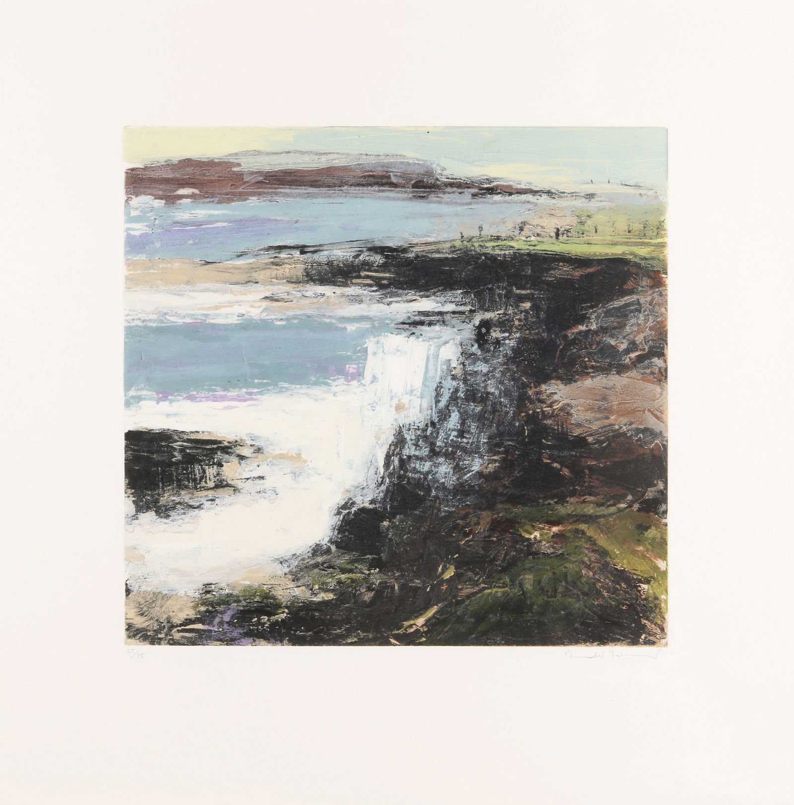 Donald Teskey (Irish, b.1956) Fractured Shoreline VIII: 2013 signed and numbered 25/75 in pencil etching with carborundum in colours framed ARRDimensions: plate 41.4 x 43.4cm