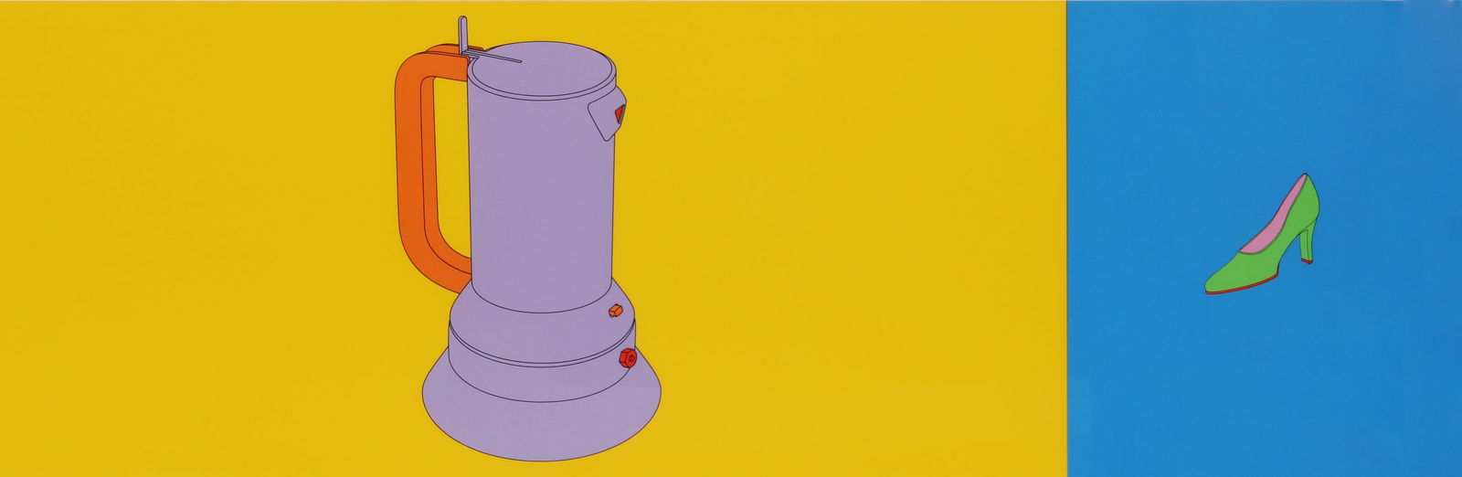 Sir Michael Craig-Martin C.B.E. R.A. (British, b.1941) Untitled (Kettle and Shoe): 2004 signed, dated and numbered 29/40 in pencil verso screenprint in colours on wove from the Folio series published by Alan Cristea Gallery, London framed ARRDimensions: sheet 33 x 100cmProvenance:An