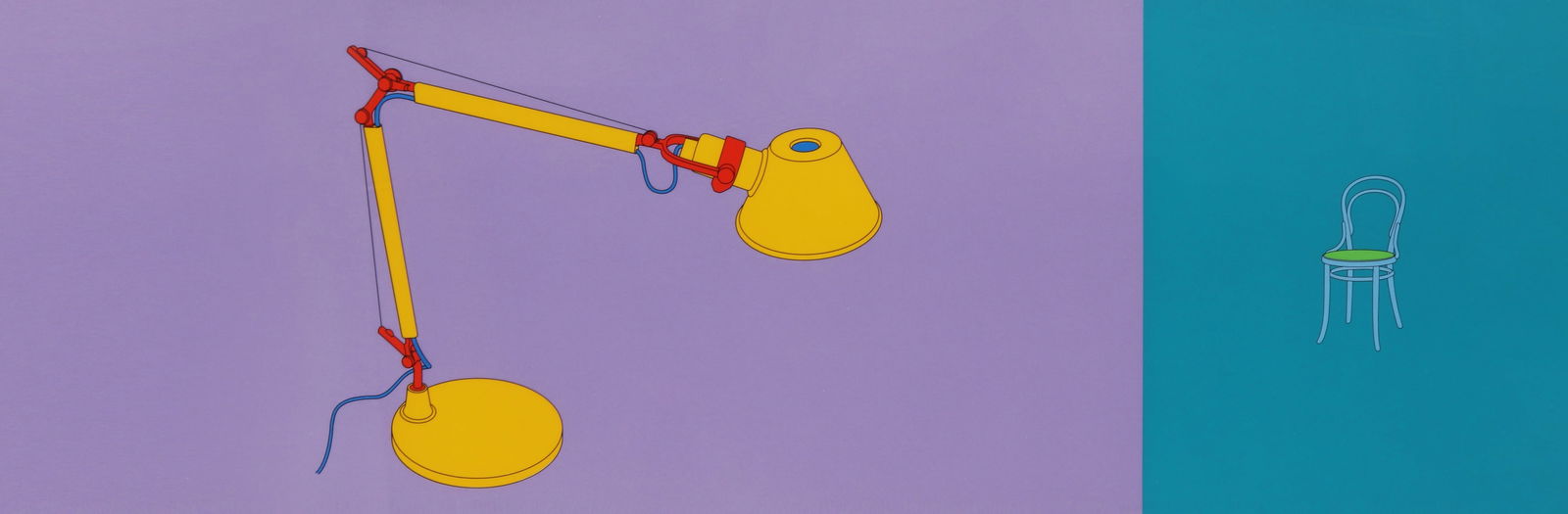 Sir Michael Craig-Martin C.B.E. R.A. (British, b.1941) Untitled (Lamp and Chair): 2004 signed, dated and numbered 29/40 in pencil verso screenprint in colours on wove from the Folio series published by Alan Cristea Gallery, London framed ARRDimensions: sheet 33 x 100cmProvenance:An