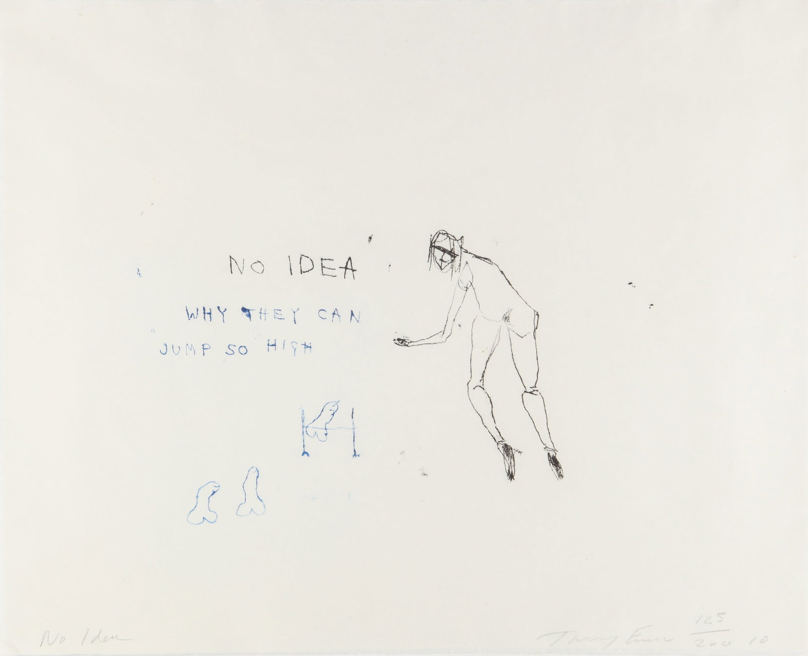 Dame Tracey Emin D.B.E. R.A. (British, b.1963) No Idea: 2010 signed, titled, dated and numbered 125/200 in pencil polymer gravure etching on Japan published by Emin International, London contained within original Emin International packaging unframed ARRDi