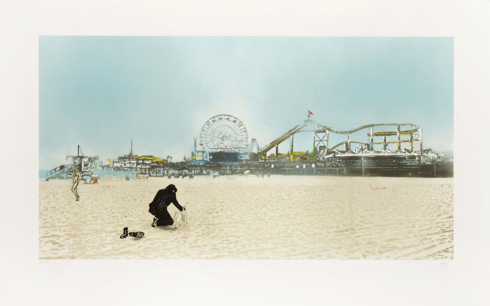 Nick Walker (British, b.1969) Santa Monica: 2013 signed and numbered 54/75 in pencil screenprint in colours on wove from The Morning After series published by Branded Arts, Los Angeles unframed ARRDimensions: sheet 64 x 100cm