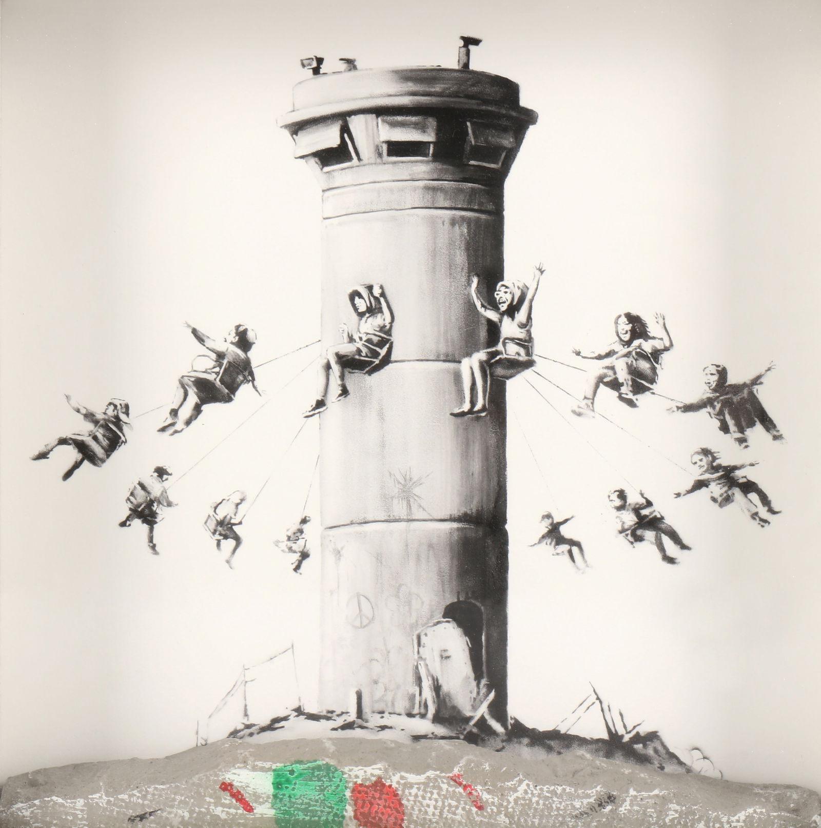 Banksy (British, b.1974) Walled off Box Set: 2017 giclée print in colours with piece of concrete wall from the unnumbered open edition framed within Artist designated Ikea frame ARRDimensions: overall 25.5 x 25.3cmProvenance:this lot is accompa