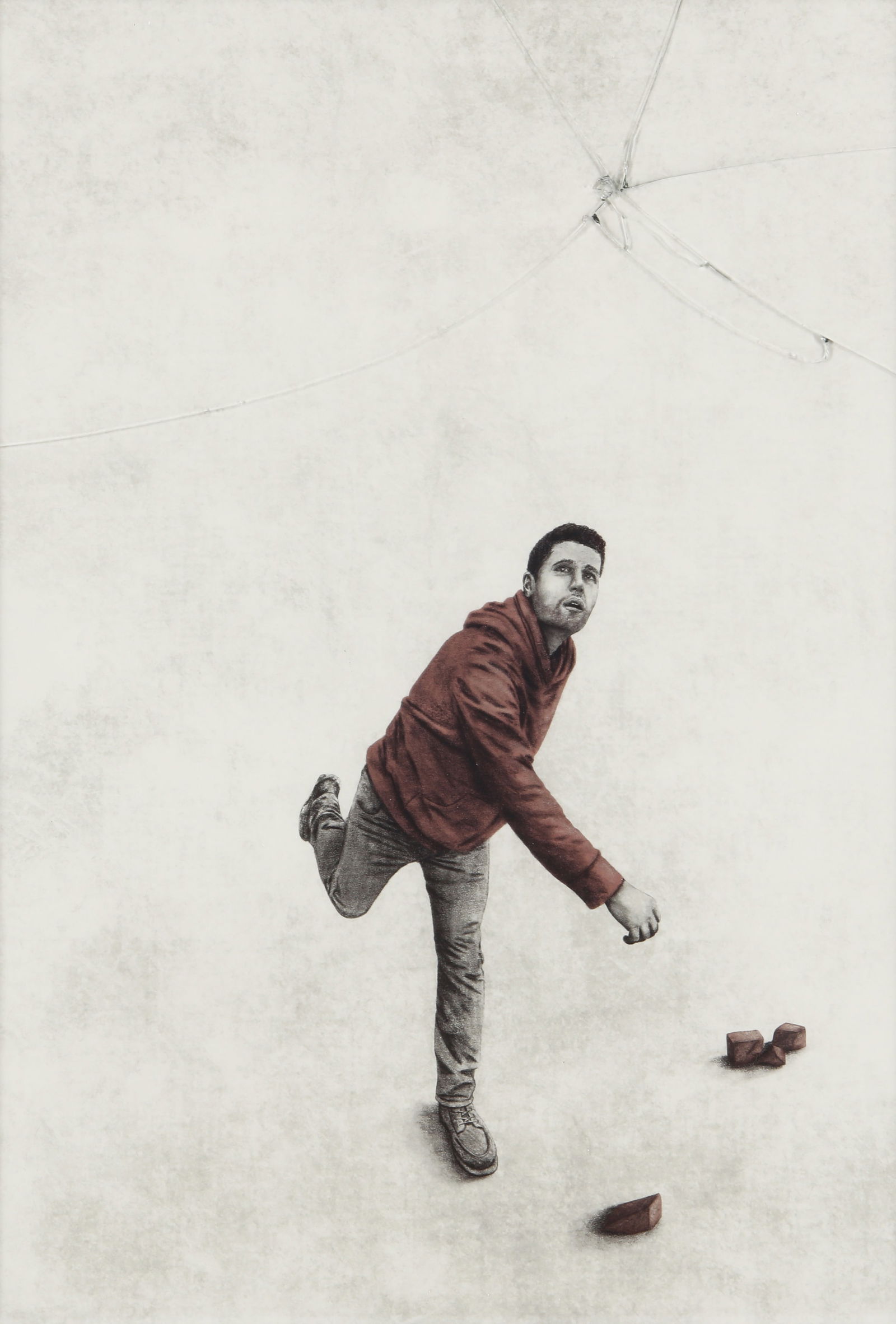 Andrew Scott (British, b.1991) Shatter: 2024 signed and numbered 38/250 giclée print in colours on 315gsm Etching Cotton Rag with hand broken glass published by Stowe Editions, Cheltenham framed ARRDimensions: image 33 x 44.5cmProvenance:t