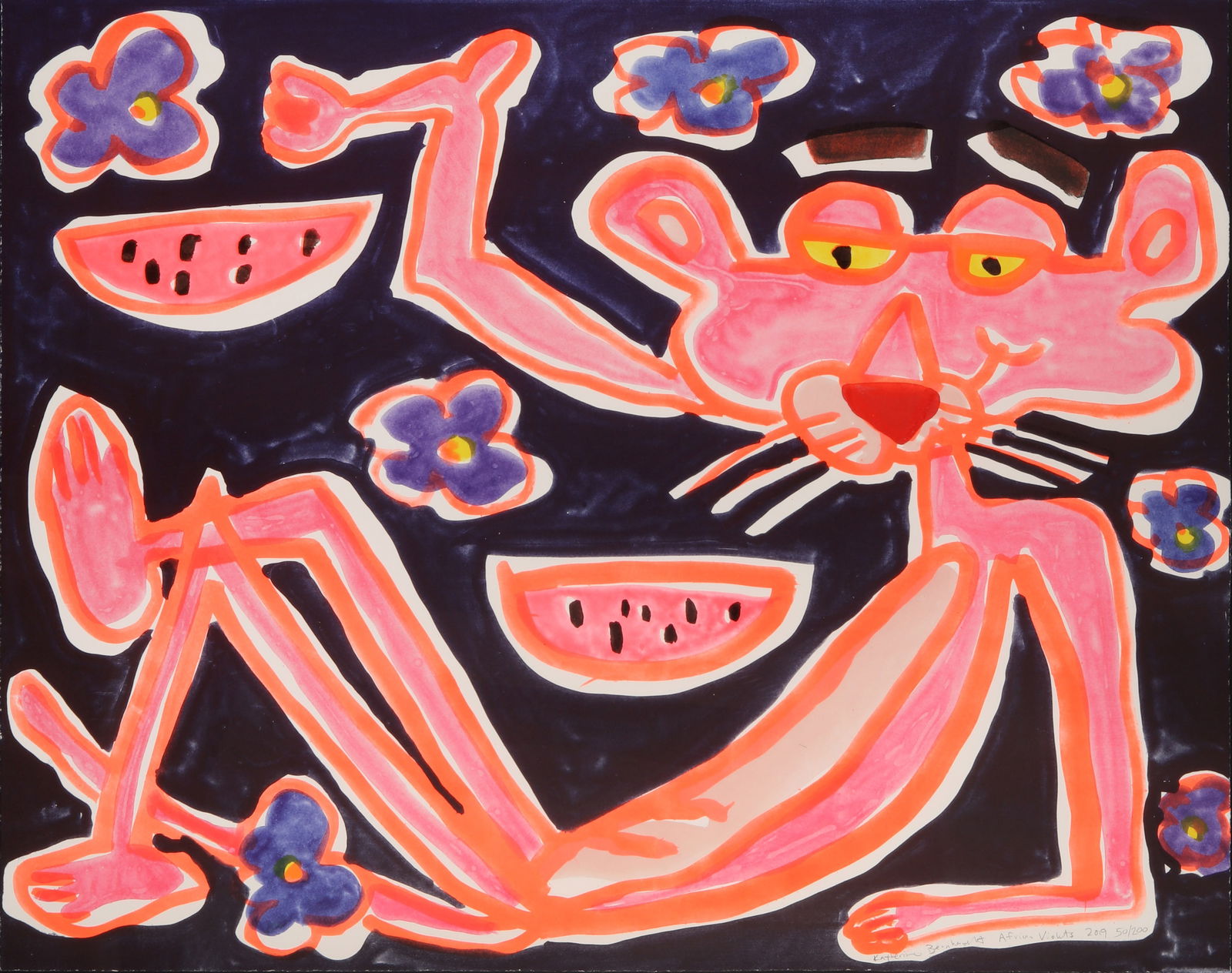 Katherine Bernhardt (American, b.1975) African Violet (1 of 1)