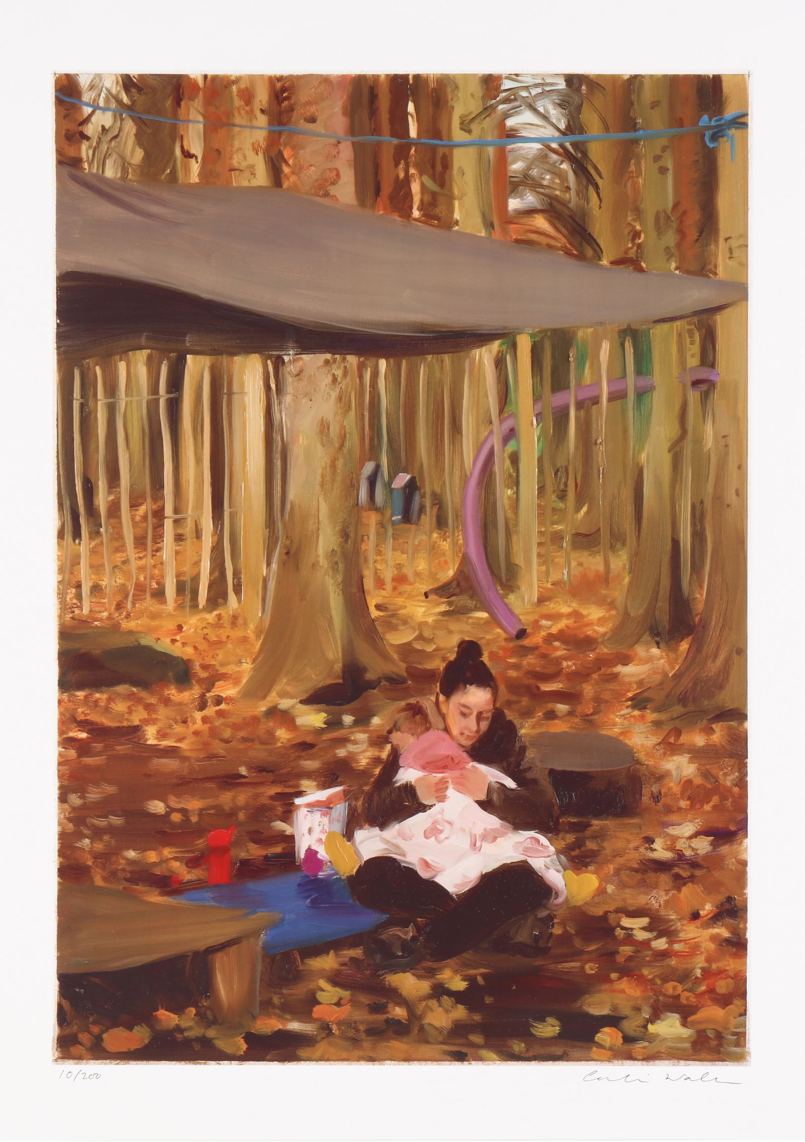 Caroline Walker (British, b.1982) Study for Nurture: 2025 signed and numbered 10/200 in black pen offset lithograph in colours on wove unframed ARRDimensions: sheet 59 x 42cm