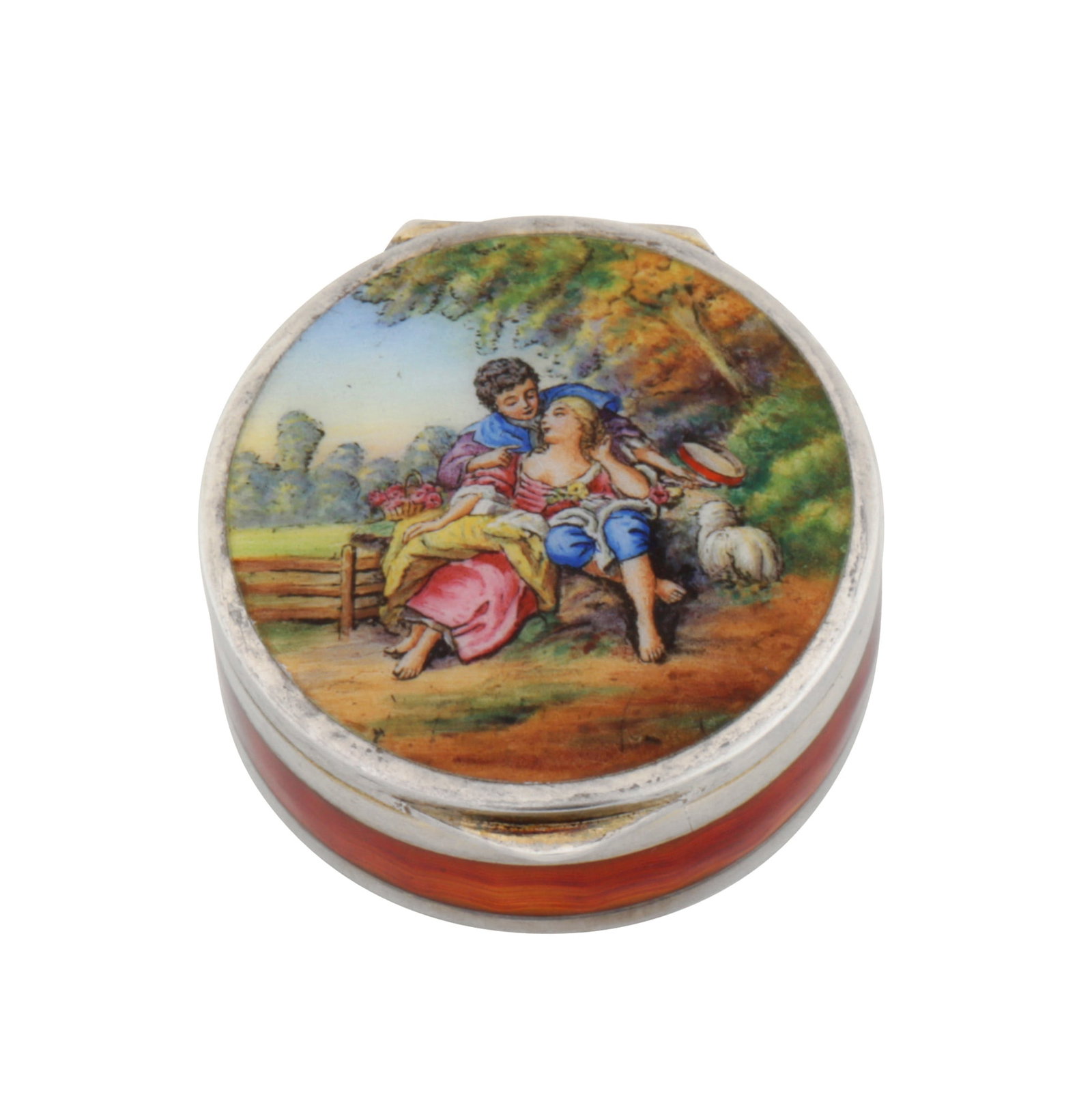 Austria circa 1930 by AS An early 20th century Austrian 935 standard silver and enamel pill box (1 of 1)
