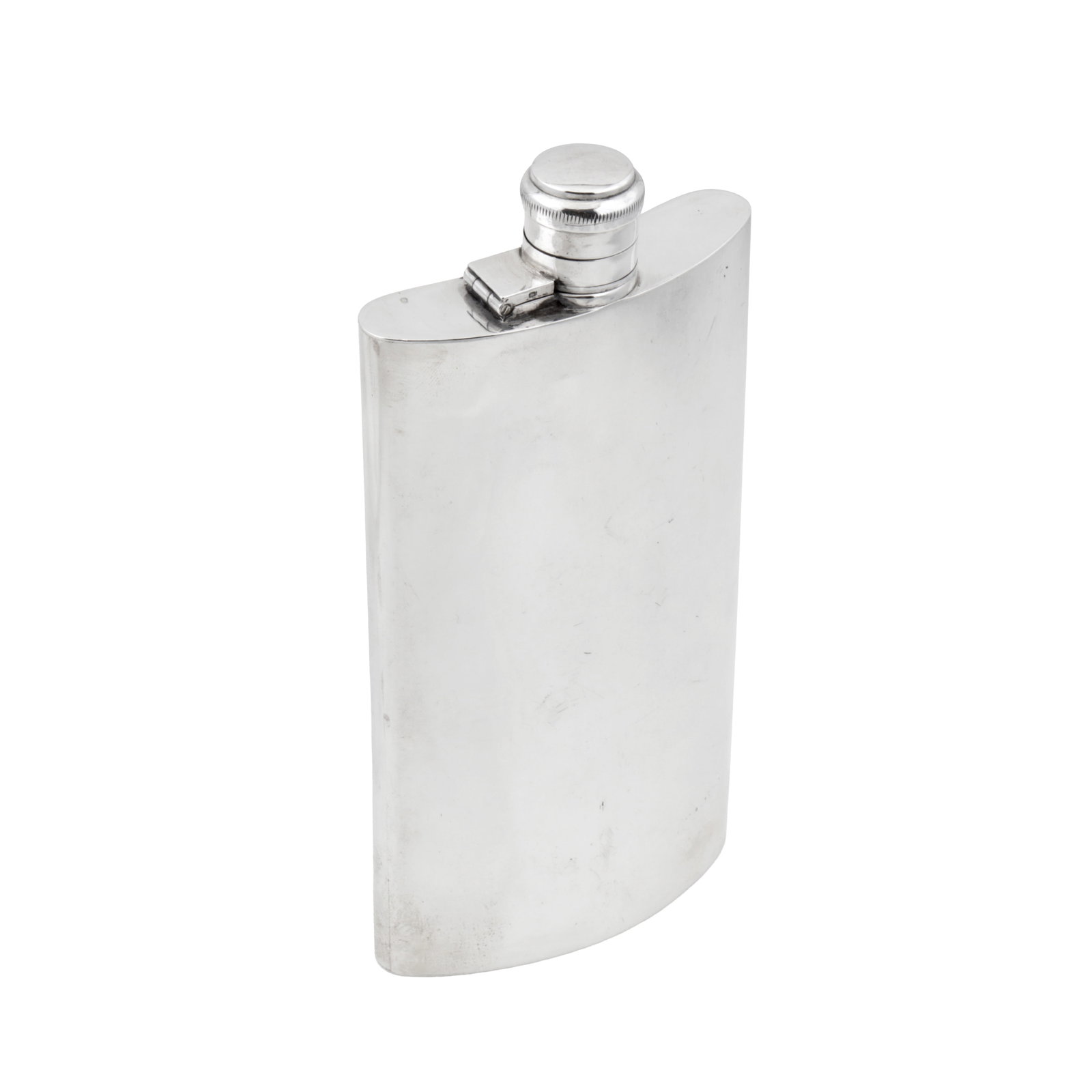 Birmingham 1945 by F Burton Crosbee A George VI sterling silver spirit hip flask (1 of 1)