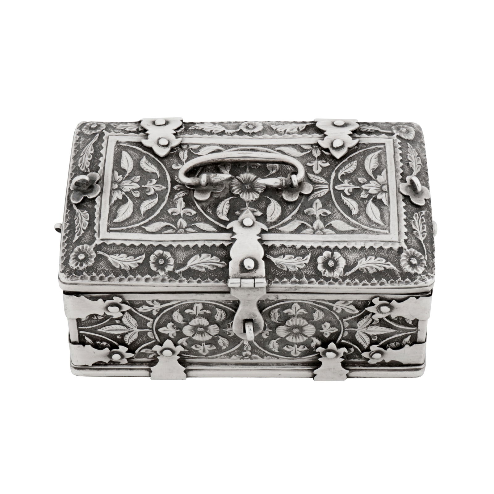 Madras (possibly circa 1850) A mid-19th century Anglo – Indian unmarked silver casket box (1 of 1)