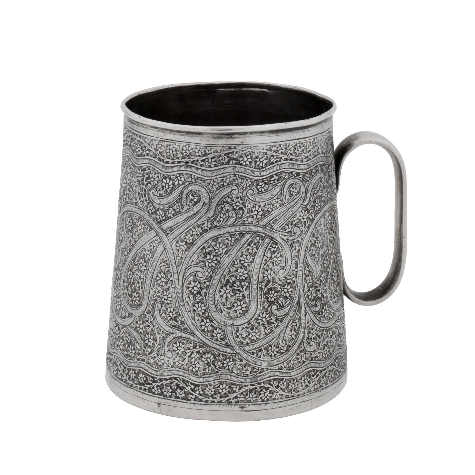 Kashmir circa 1890 A late 19th century Anglo – Indian unmarked silver christening mug (1 of 1)