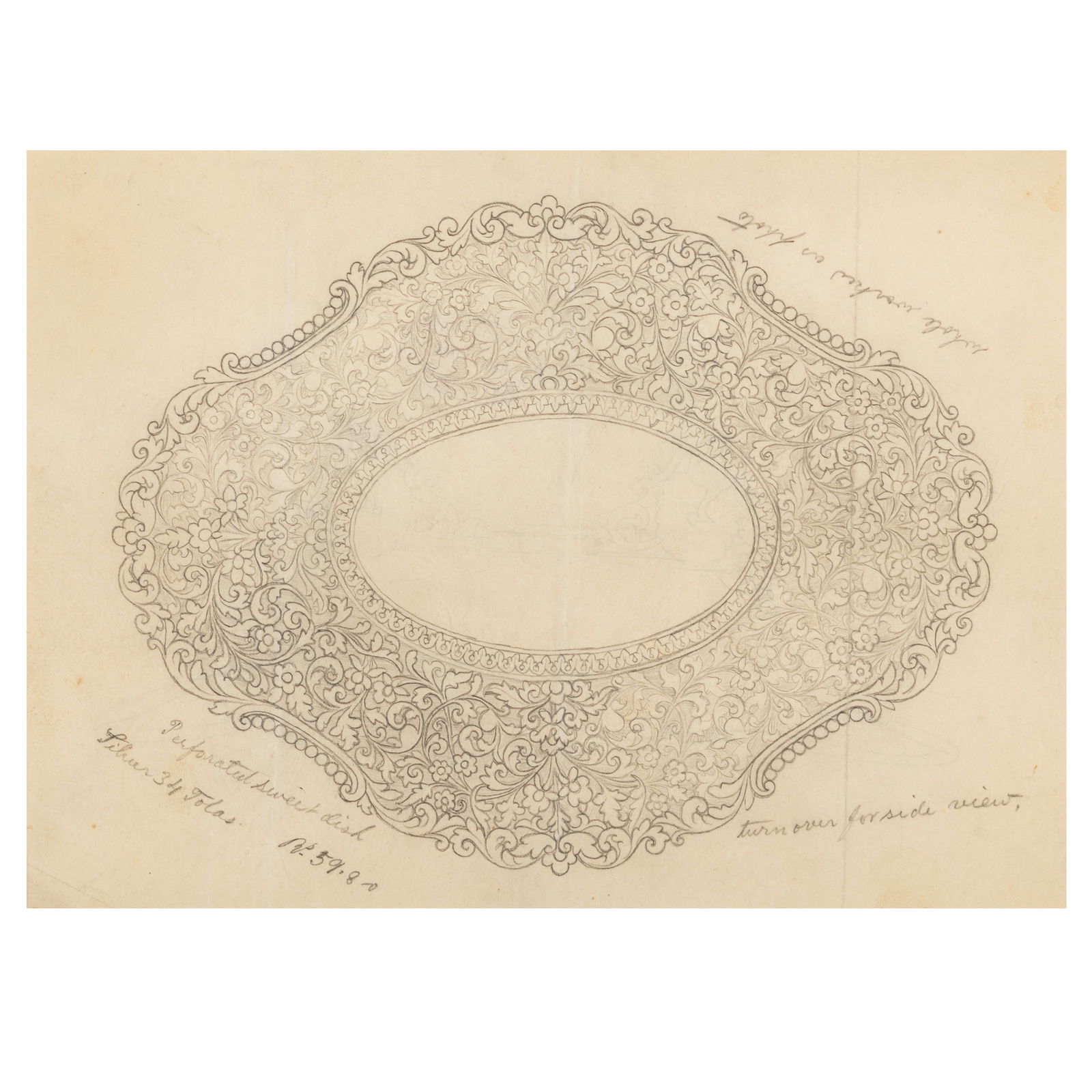 Cutch, Bhuj circa 1890 by Oomersi Mawji A late 19th century Anglo – Indian drawing for a silver (1 of 1)