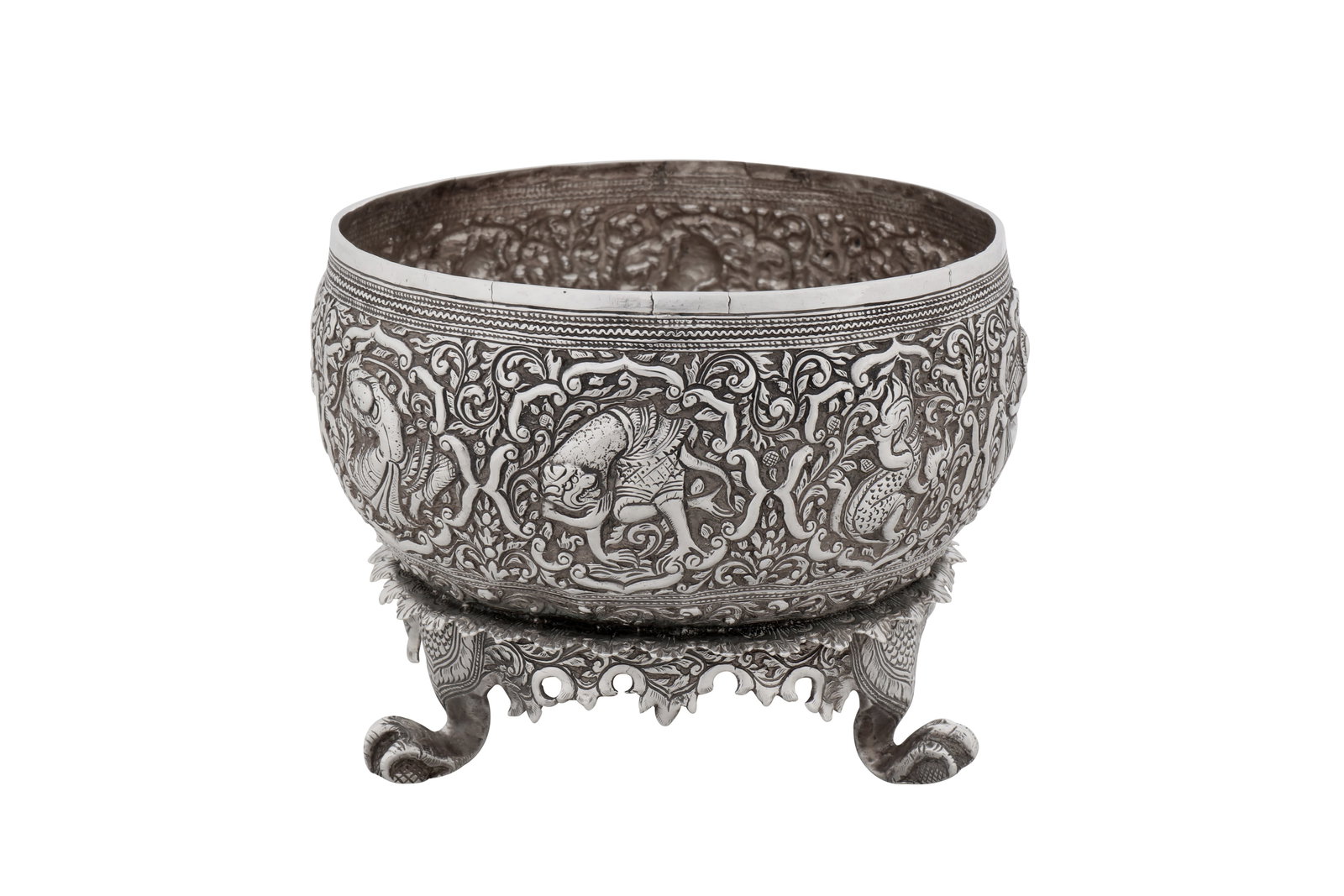 Rangoon circa 1900 A late 19th / early 20th century Burmese unmarked silver sugar bowl (1 of 1)