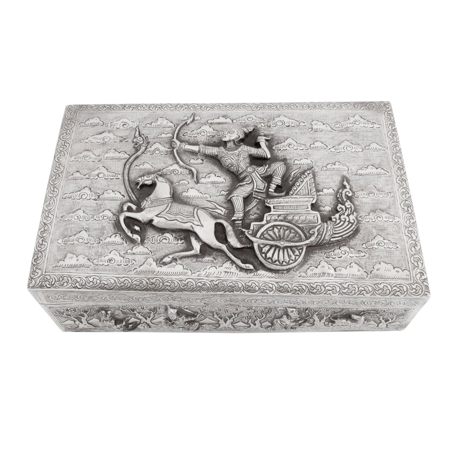 Thai circa 1950 A large mid-20th century silver casket or box (1 of 1)