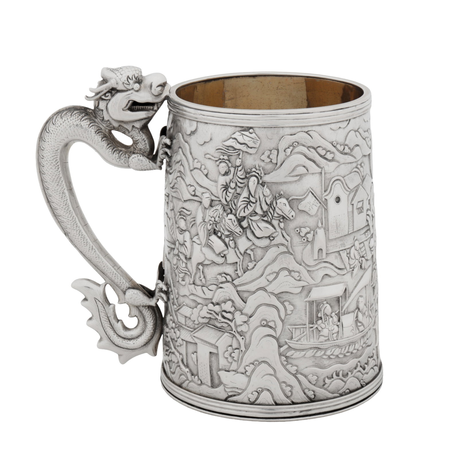 Canton circa 1860, retailed by Khe Cheong A rare mid-19th century Chinese export silver mug (1 of 1)