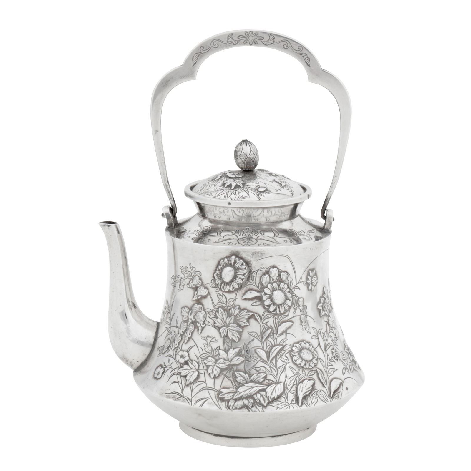 Yokohama circa 1910 by Sadajiro of Musashiya An early 20th century Japanese silver teapot (1 of 1)