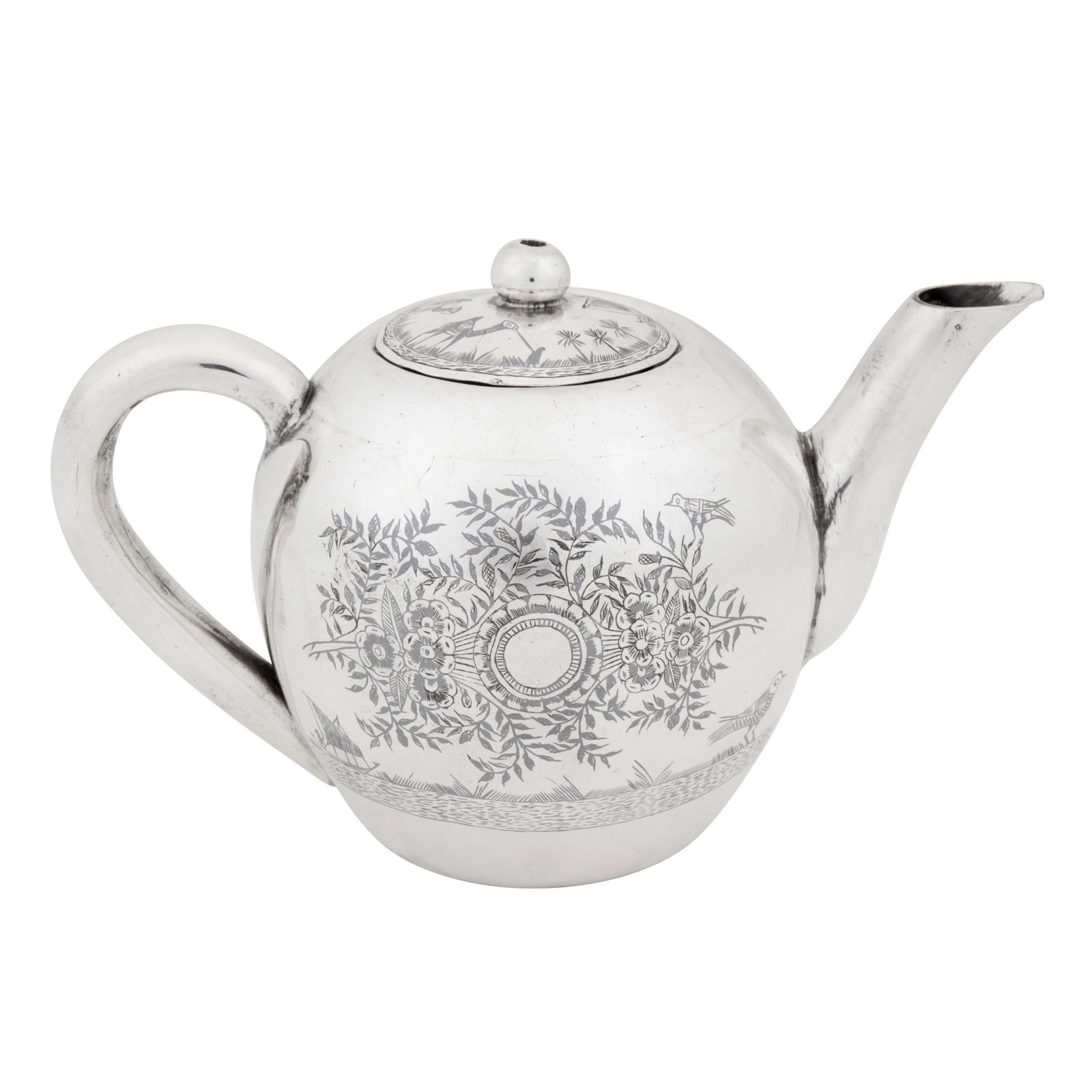 Omara circa 1940 A mid-20th century Iraqi silver and niello teapot (1 of 1)