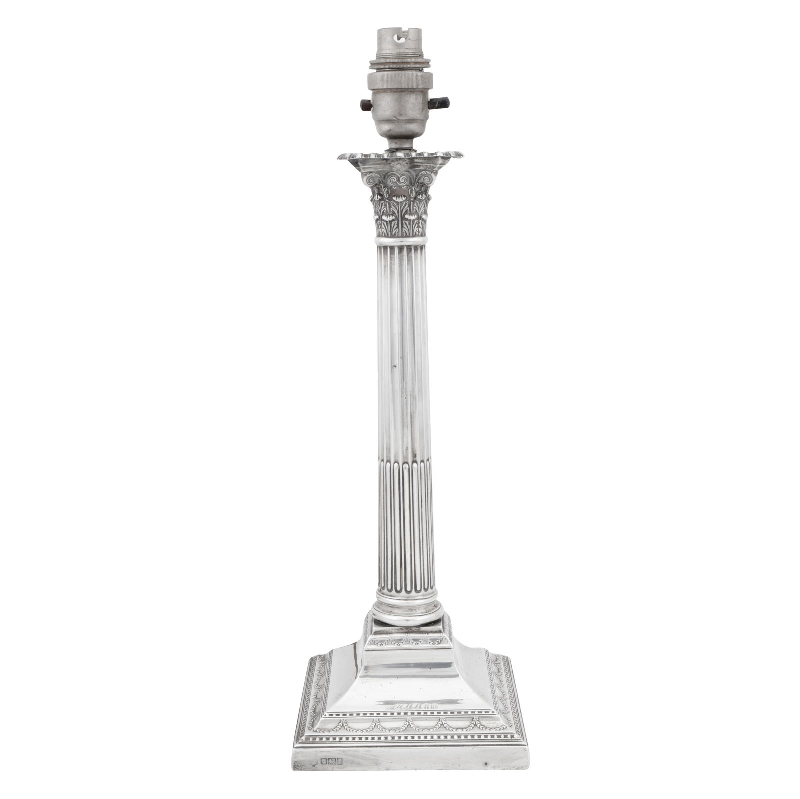 Sheffield 1901 by Hawksworth, Eyre and Co Ltd An Edwardian sterling silver table lamp (1 of 1)