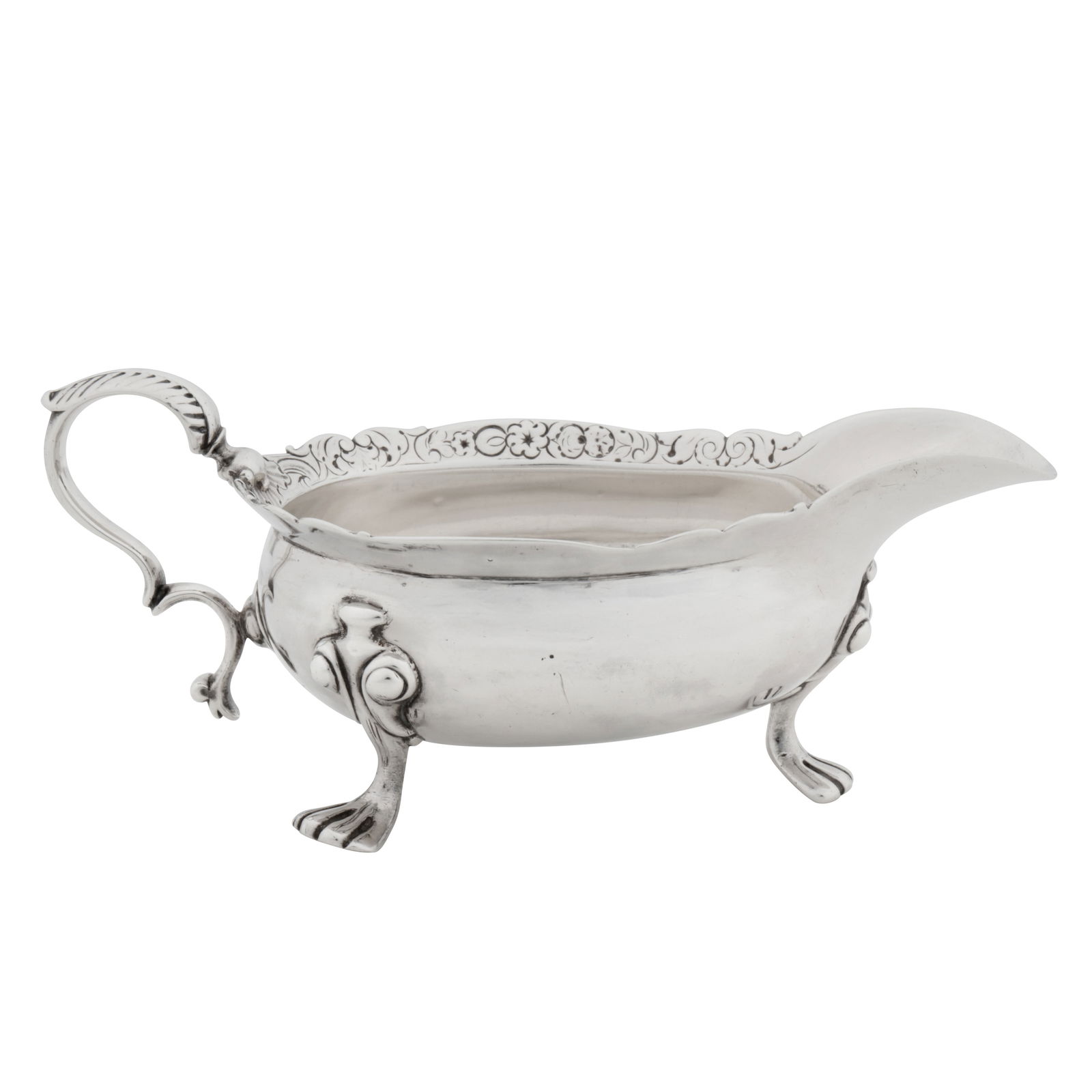 Glasgow circa 1750 by James Glen A George II Scottish silver milk or cream boat / jug (1 of 1)